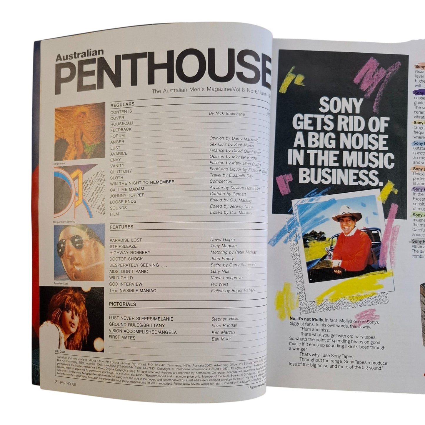 AUSTRALIAN PENTHOUSE Magazine June 1987 Melanie Peake / Christina Amphlett