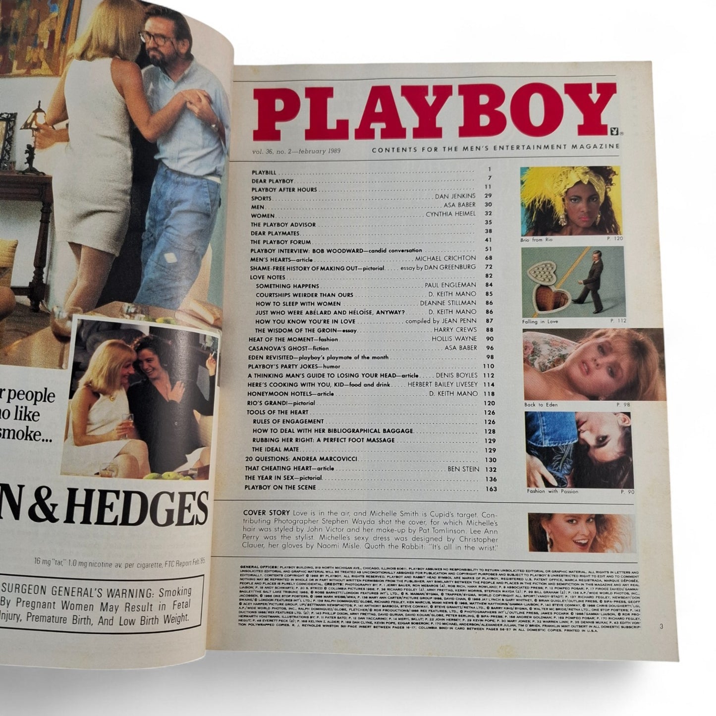 PLAYBOY MAGAZINE February 1989 Michelle Smith Simone Eden