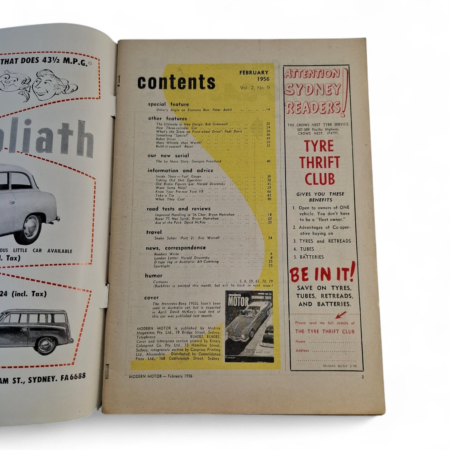 Modern Motor Magazine February 1956 Mercedes-Benz 190SL