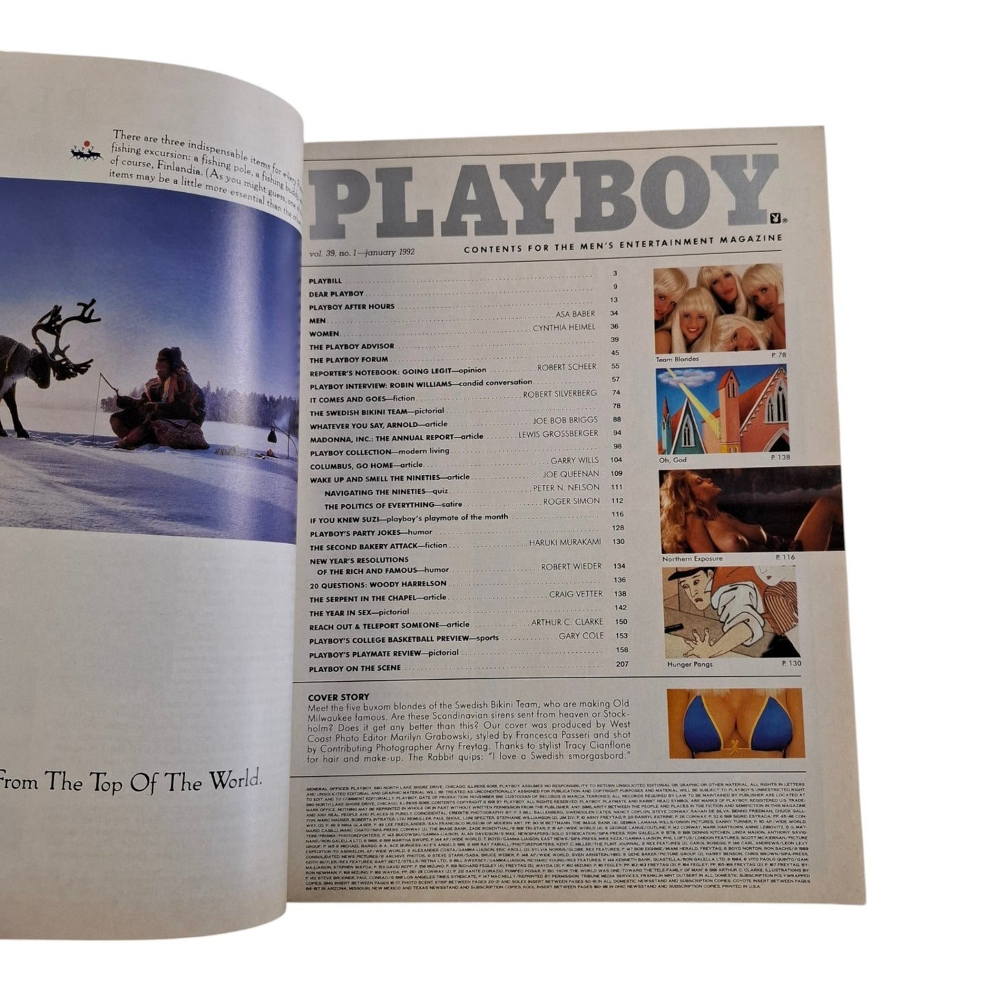 Playboy Magazine January 1992 Swedish Bikini Team / Suzi Simpson