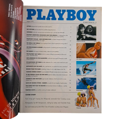Australian Playboy Magazine August 1993 Rhapsody, Kymberlie Harrison, Cathy Ford