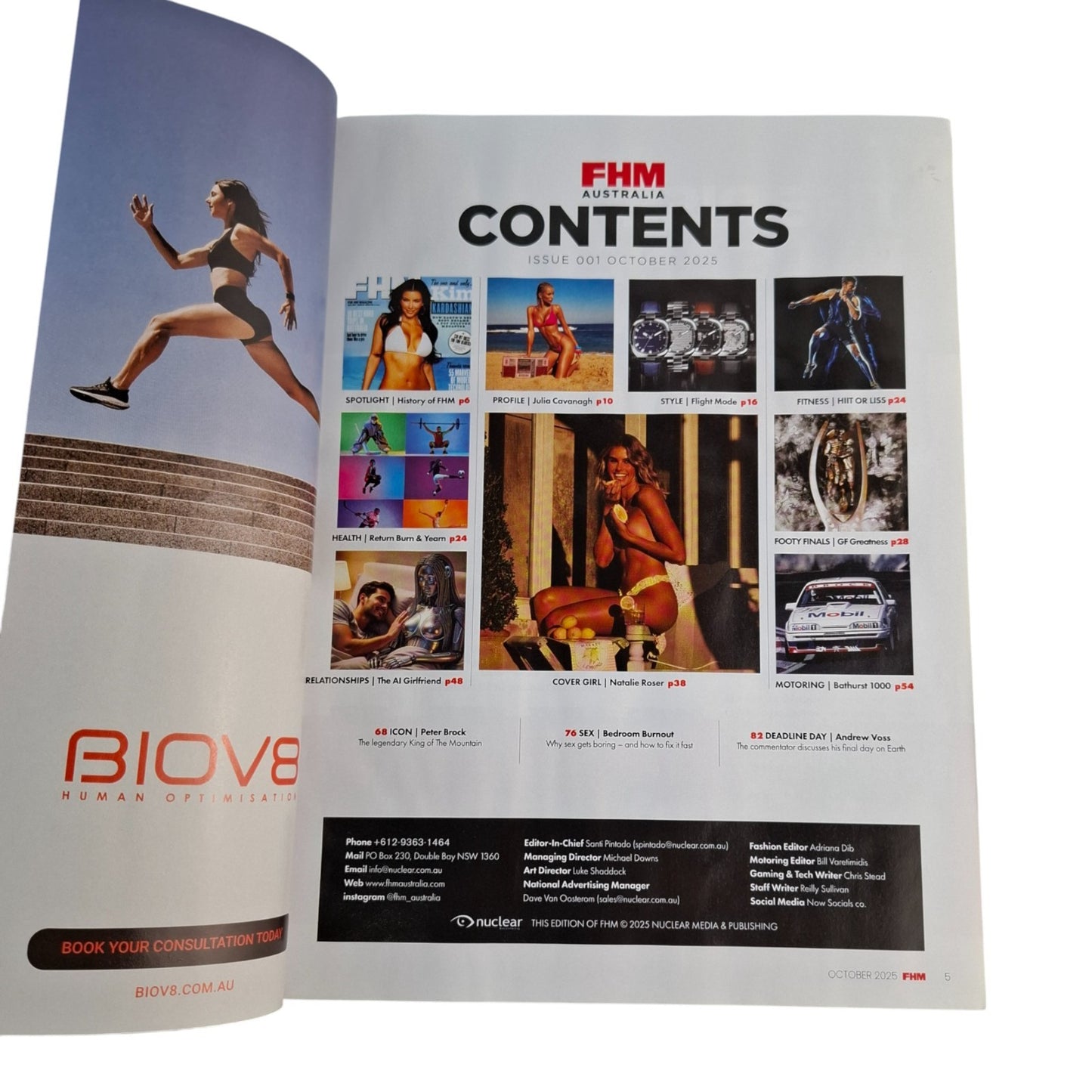 FHM For Him Magazine Australia Magazine October 2025 Natalie Roser Issue 1