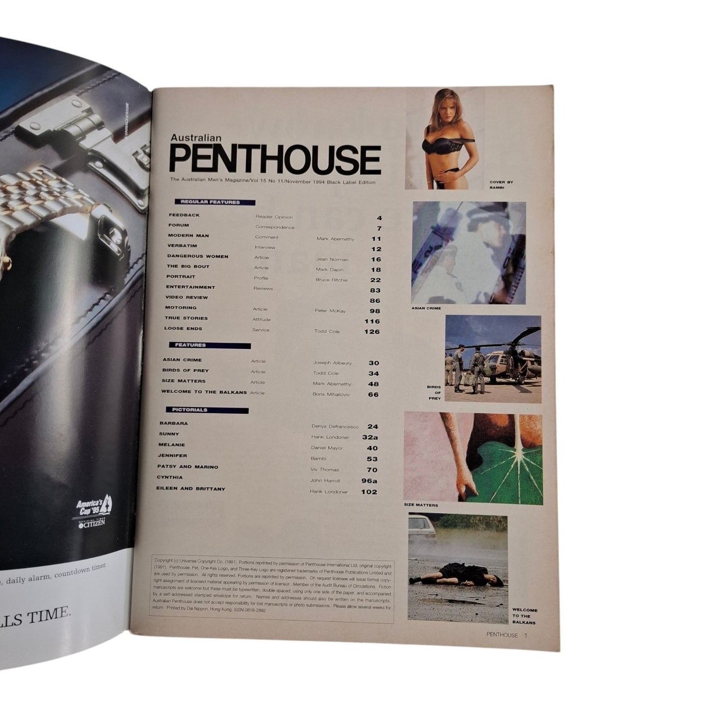 Australian Penthouse Magazine November 1994 Jennifer Casey / Sunny Woods