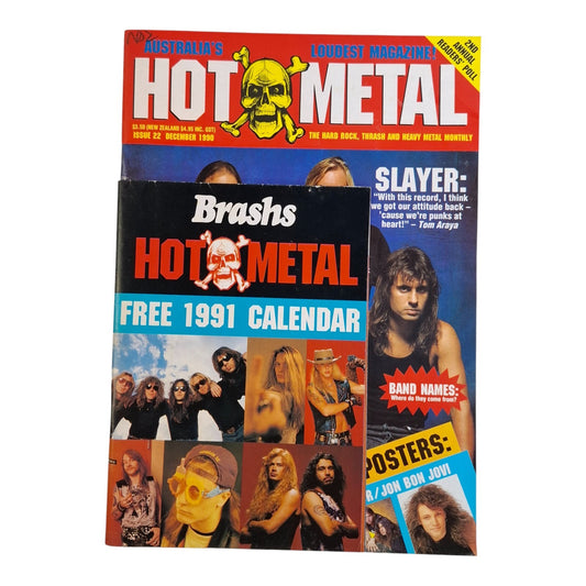 Hot Metal #22 Music Magazine December 1990 Slayer Kreator