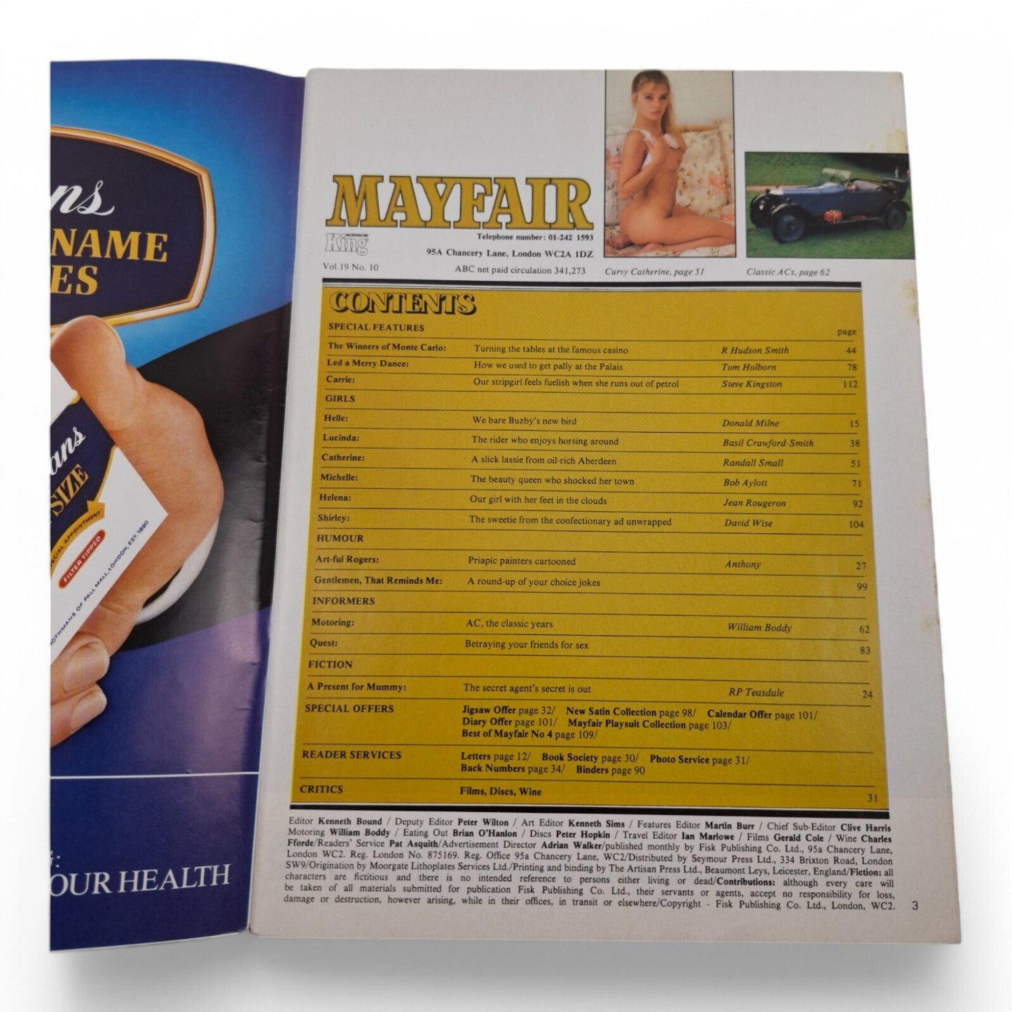 Mayfair Magazine Vol. 19 No. 10 October 1984 U.K Playboy