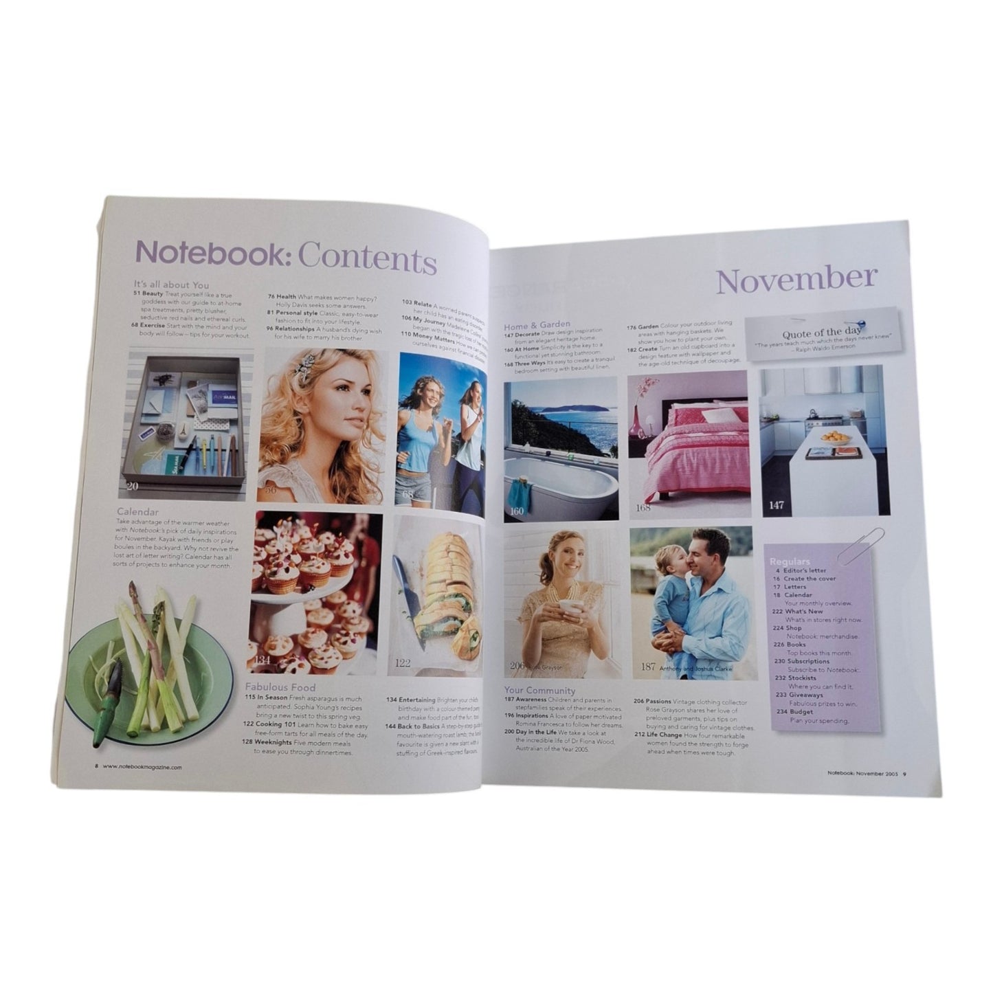 Notebook: Ideas For Living Magazine Australia November 2005 Vol. 1 No. 3