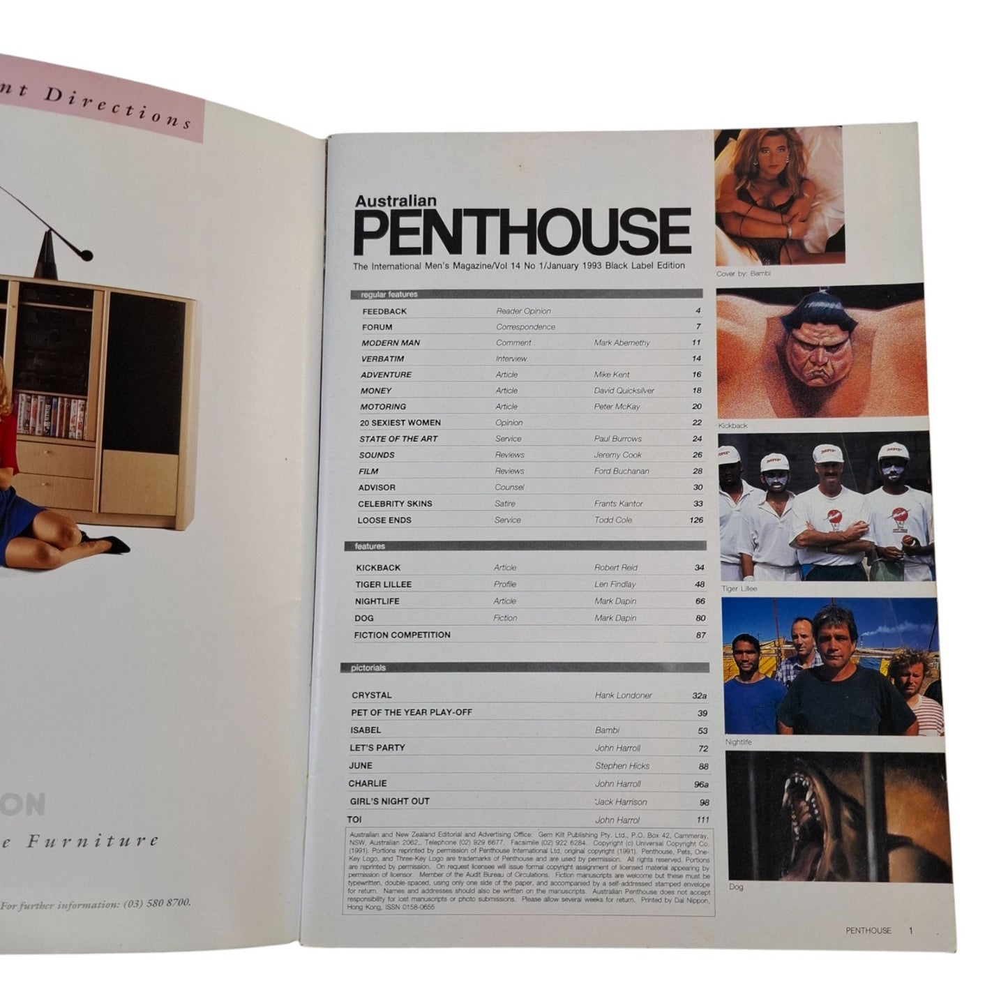 AUSTRALIAN PENTHOUSE Magazine January 1993 Isabel Monro