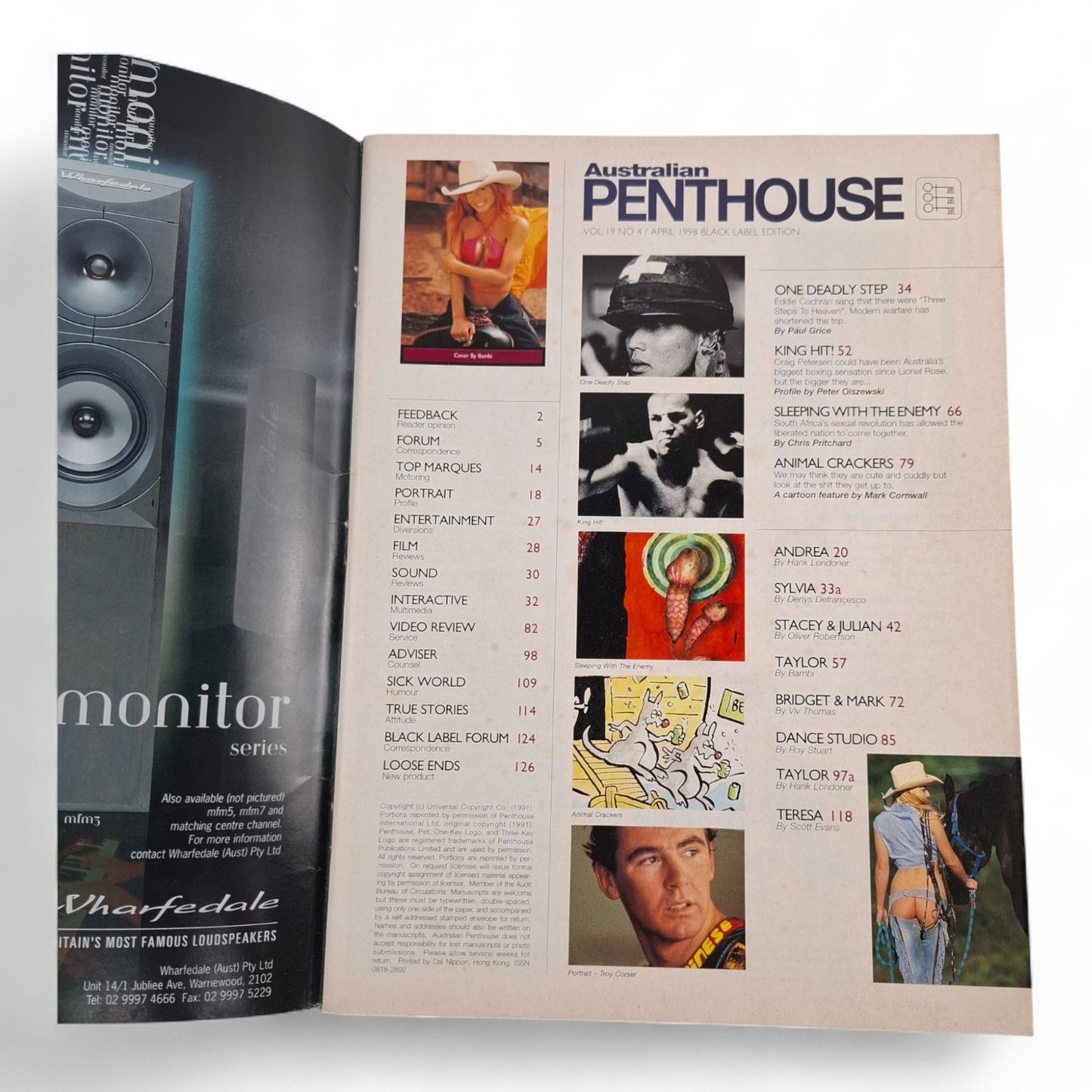 AUSTRALIAN PENTHOUSE Men's Magazine Black Label April 1998 Taylor St James