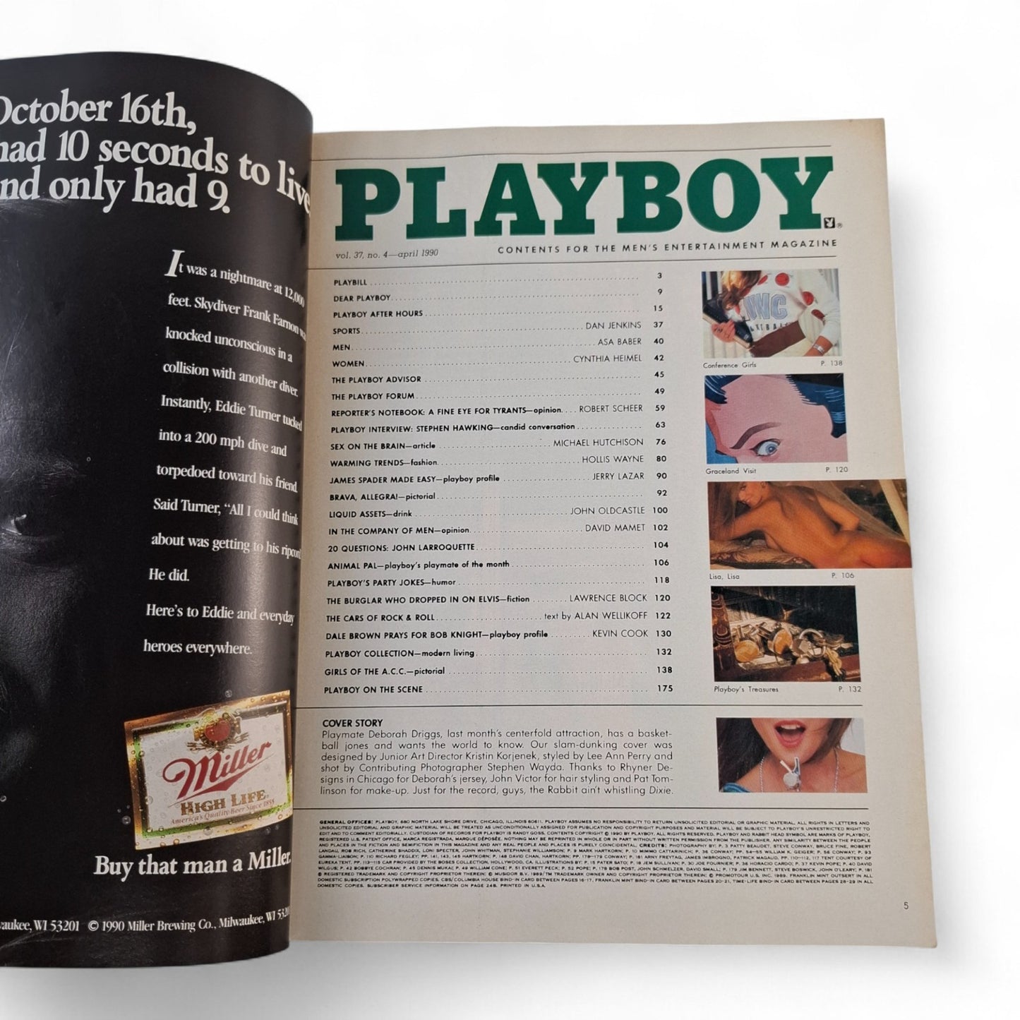 PLAYBOY MAGAZINE April 1990 Deborah Driggs / Lisa Matthews