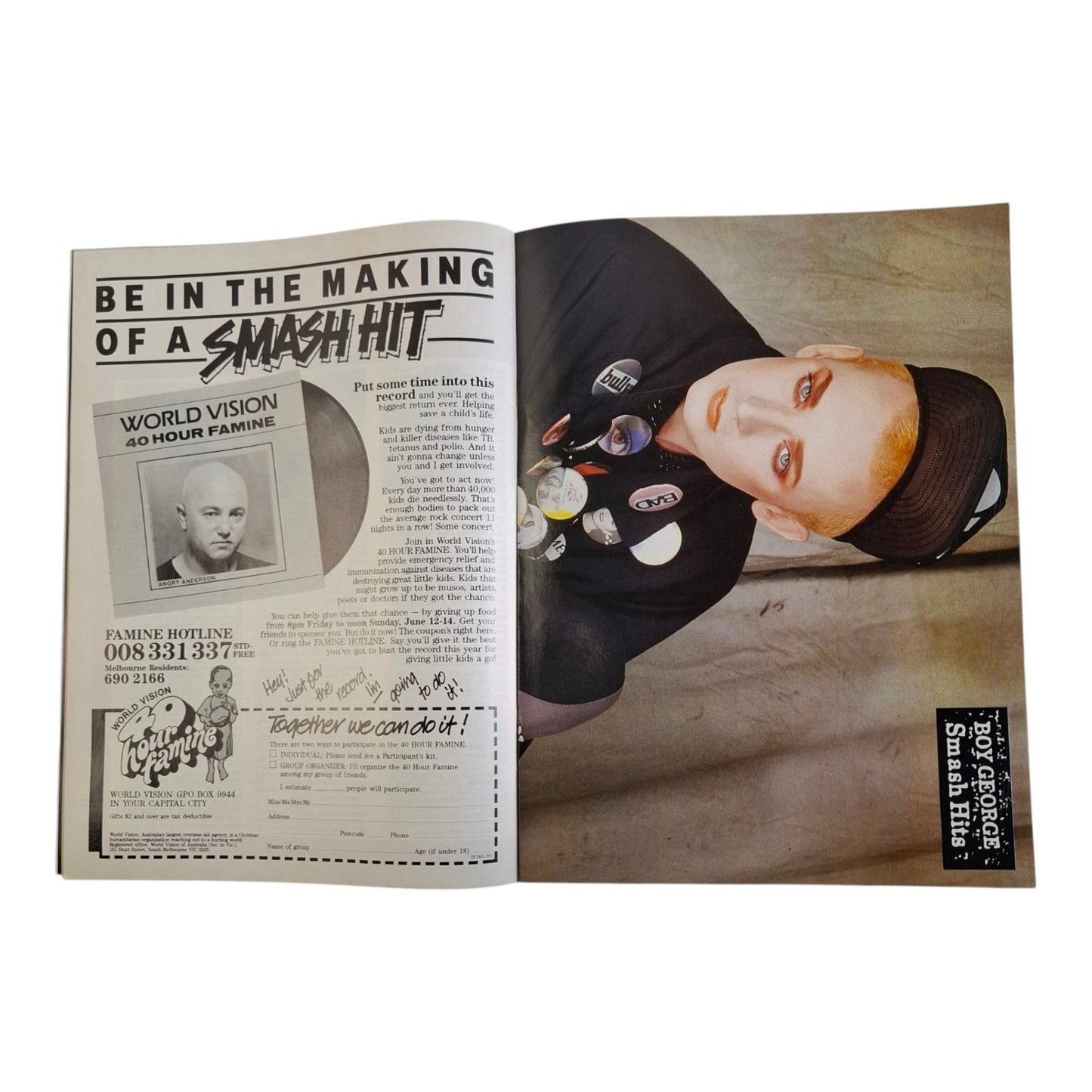 Smash Hits Magazine Australia June 1987 Jon Bon Jovi / Cyndi Lauper