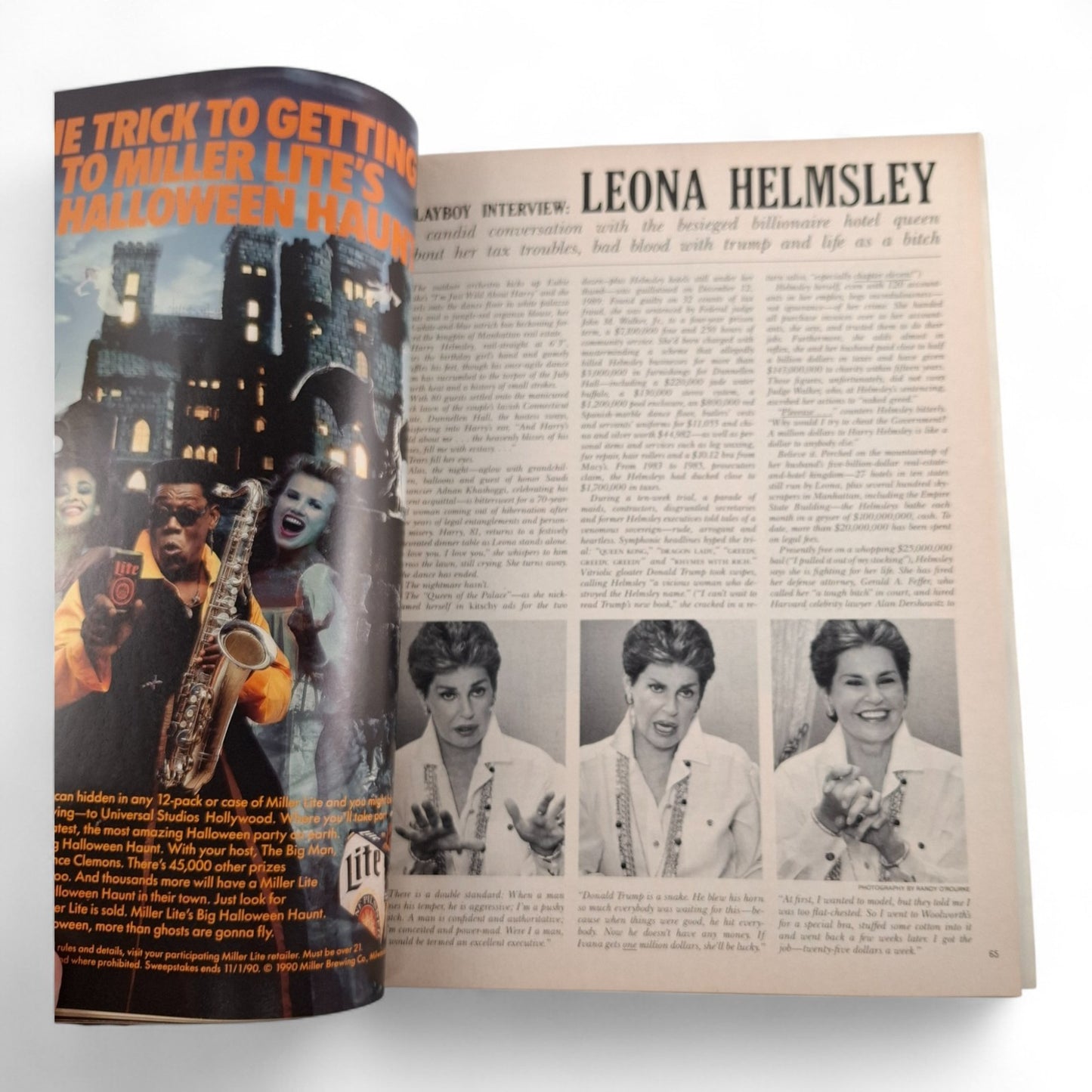 Playboy Magazine November 1990 Teri Copley Lorraine Olivia PRINT DEFECT