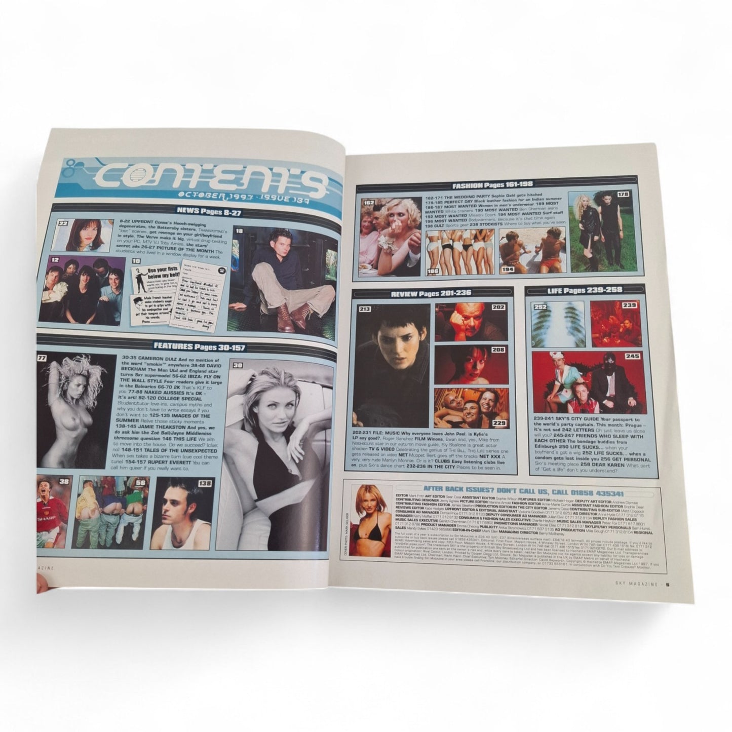 Sky Magazine - October 1997 - Cameron Diaz, David Beckham, The Verve