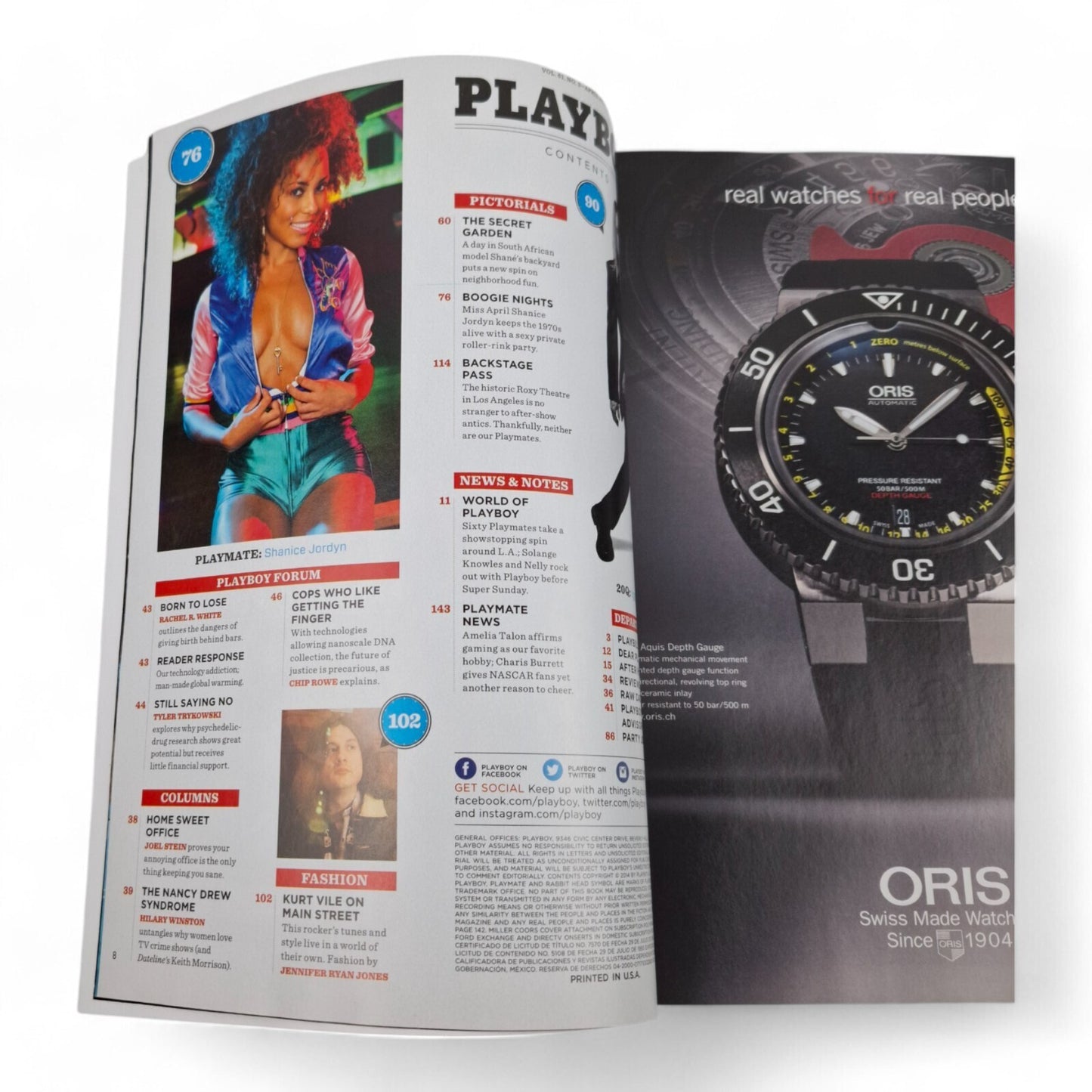 Playboy Magazine April 2014 Sex and Music Cover COMPLETE