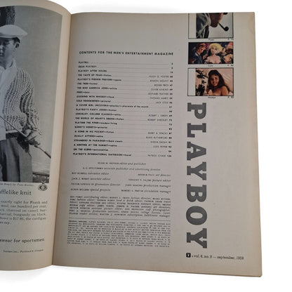 Playboy Magazine September 1959 Marianne Gaba