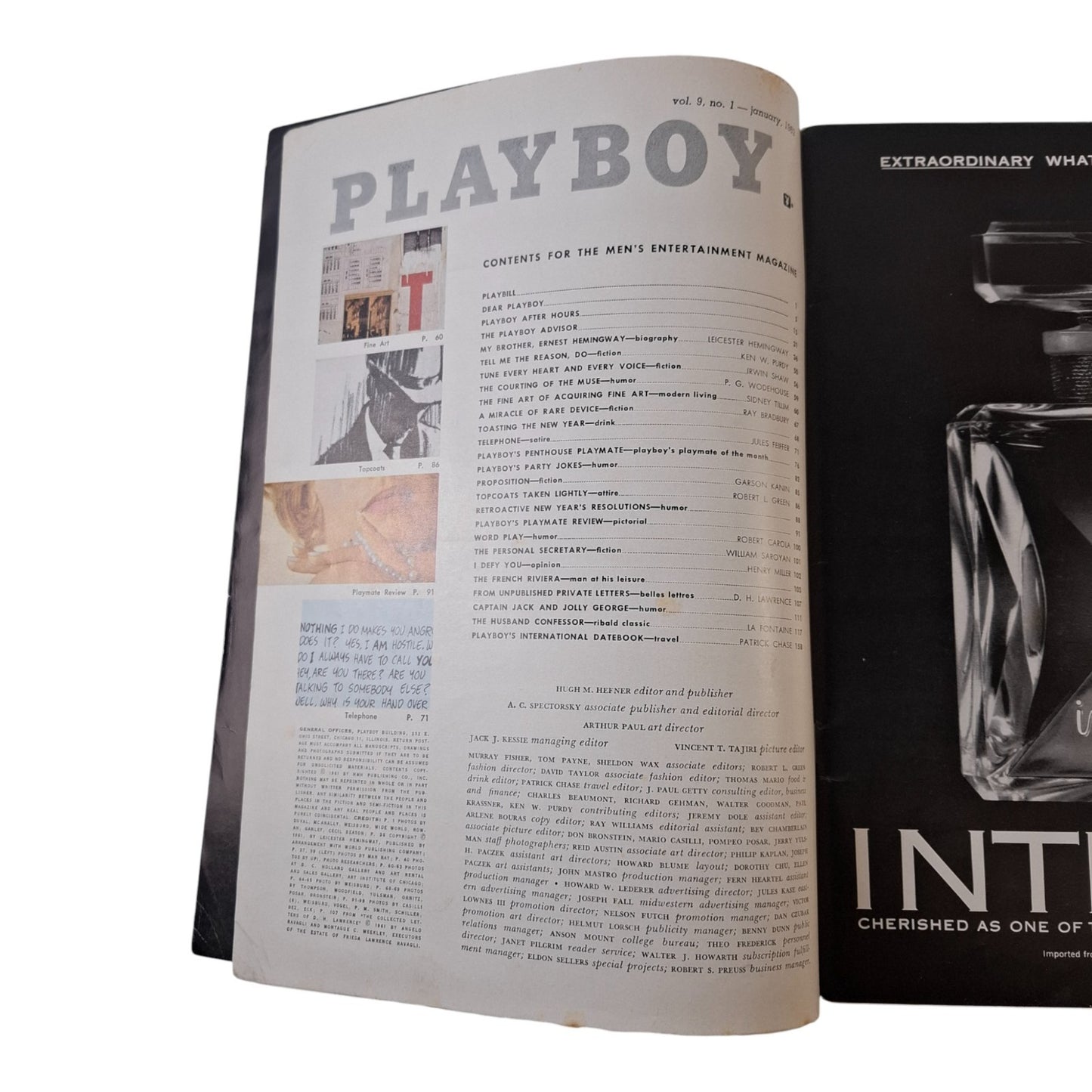 PLAYBOY MAGAZINE January 1962 Merle Pertile