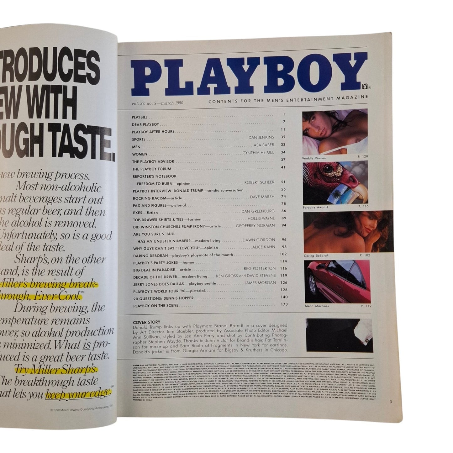 PLAYBOY MAGAZINE March 1990 Brandi Brandt & Donald Trump