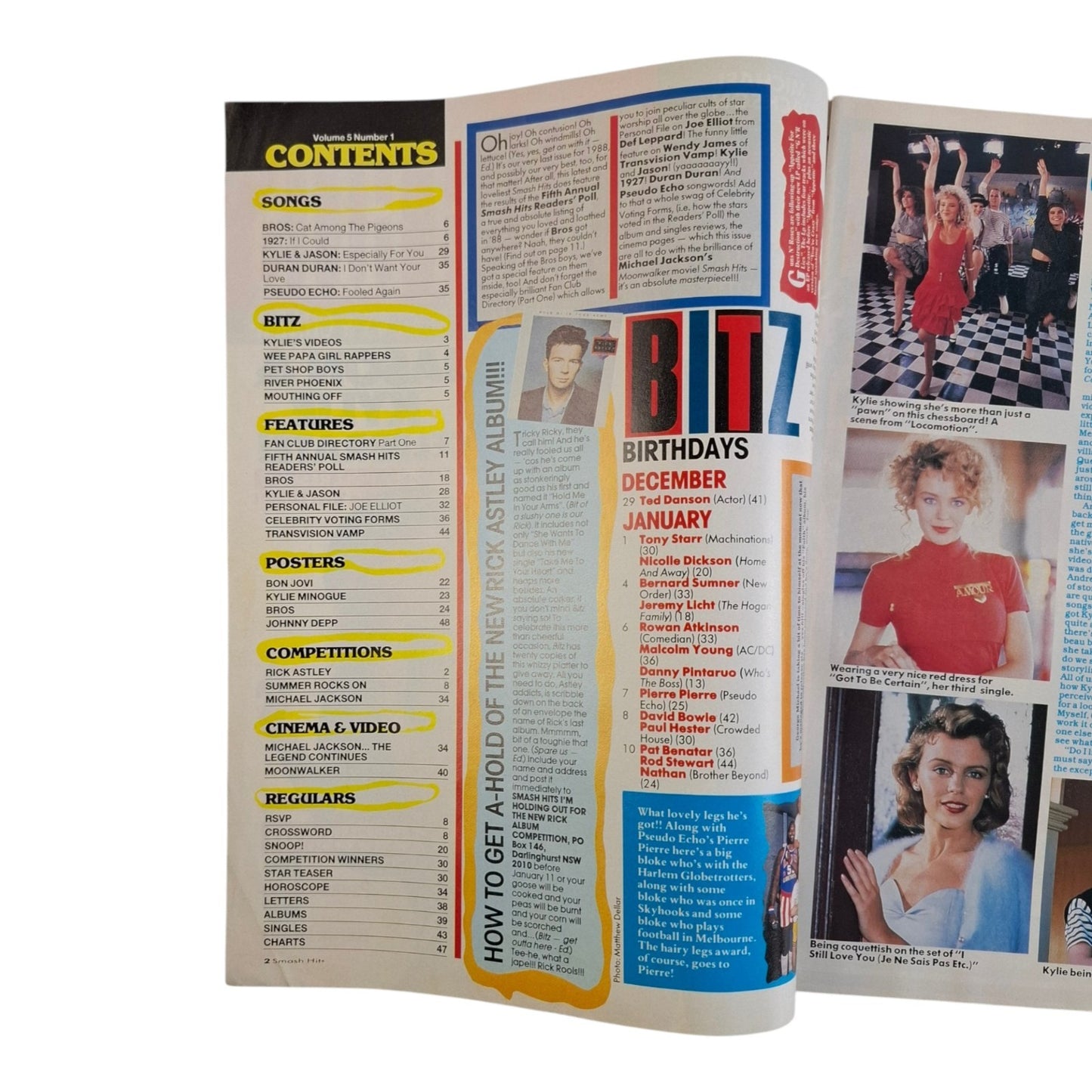 Smash Hits Magazine Australia January 1987 Kylie Minogue / Jason Donovan