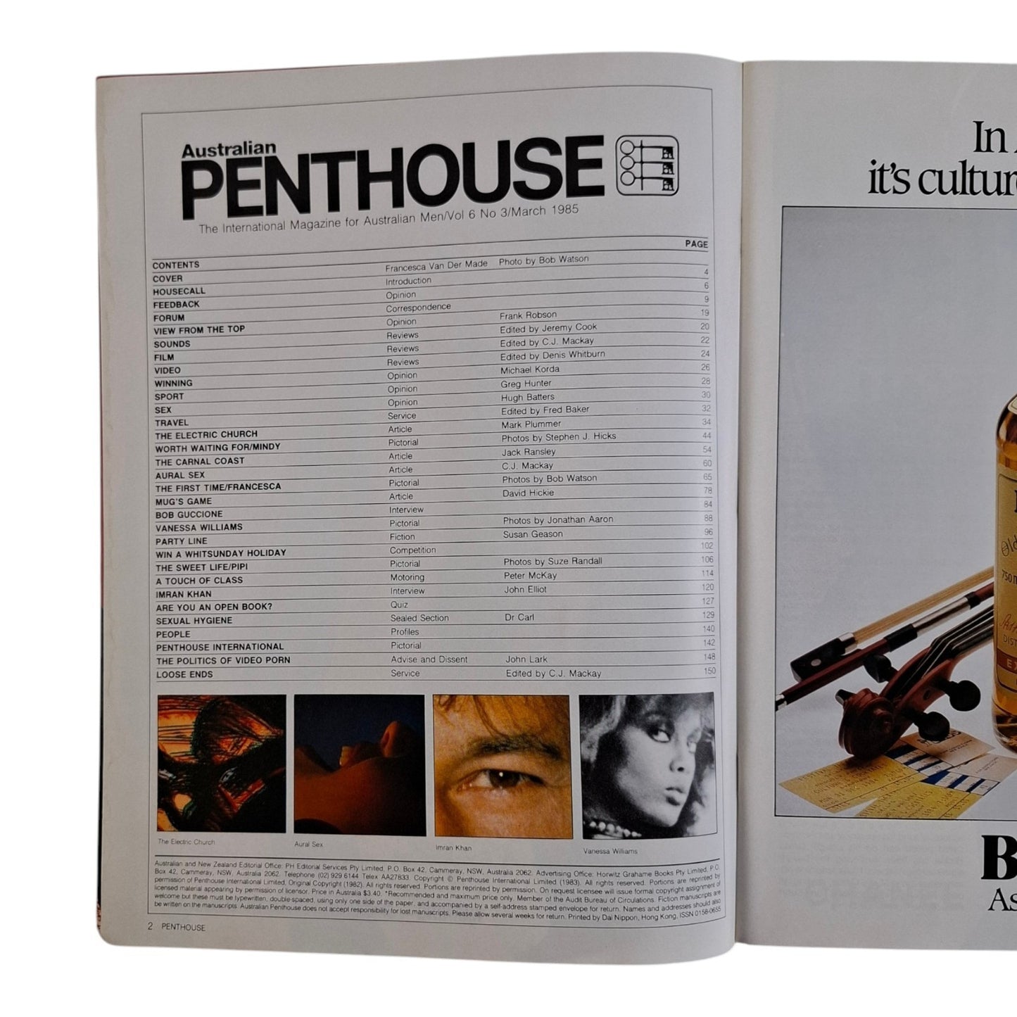 AUSTRALIAN PENTHOUSE Magazine March 1985 Francesca Van Der Made