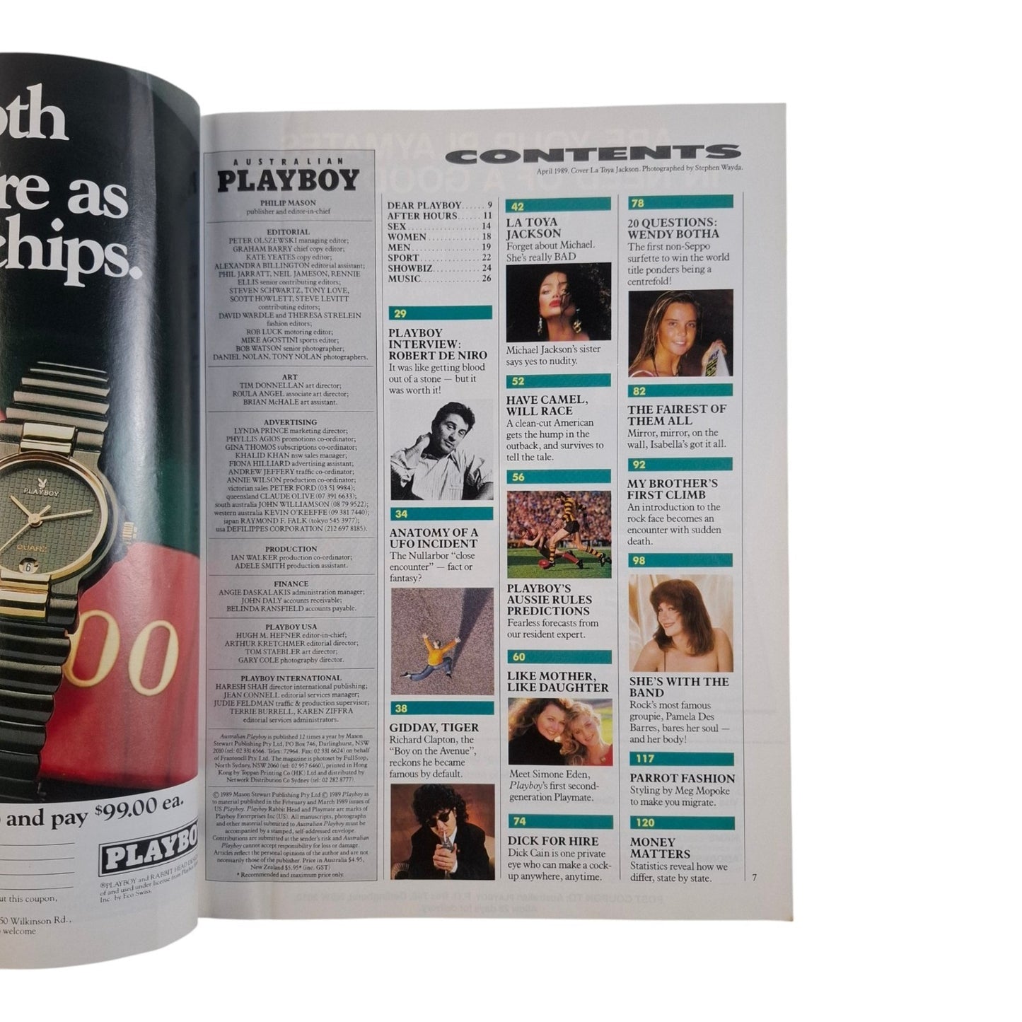 Australian Playboy Magazine April 1989 LaToya Jackson / Simone Eden