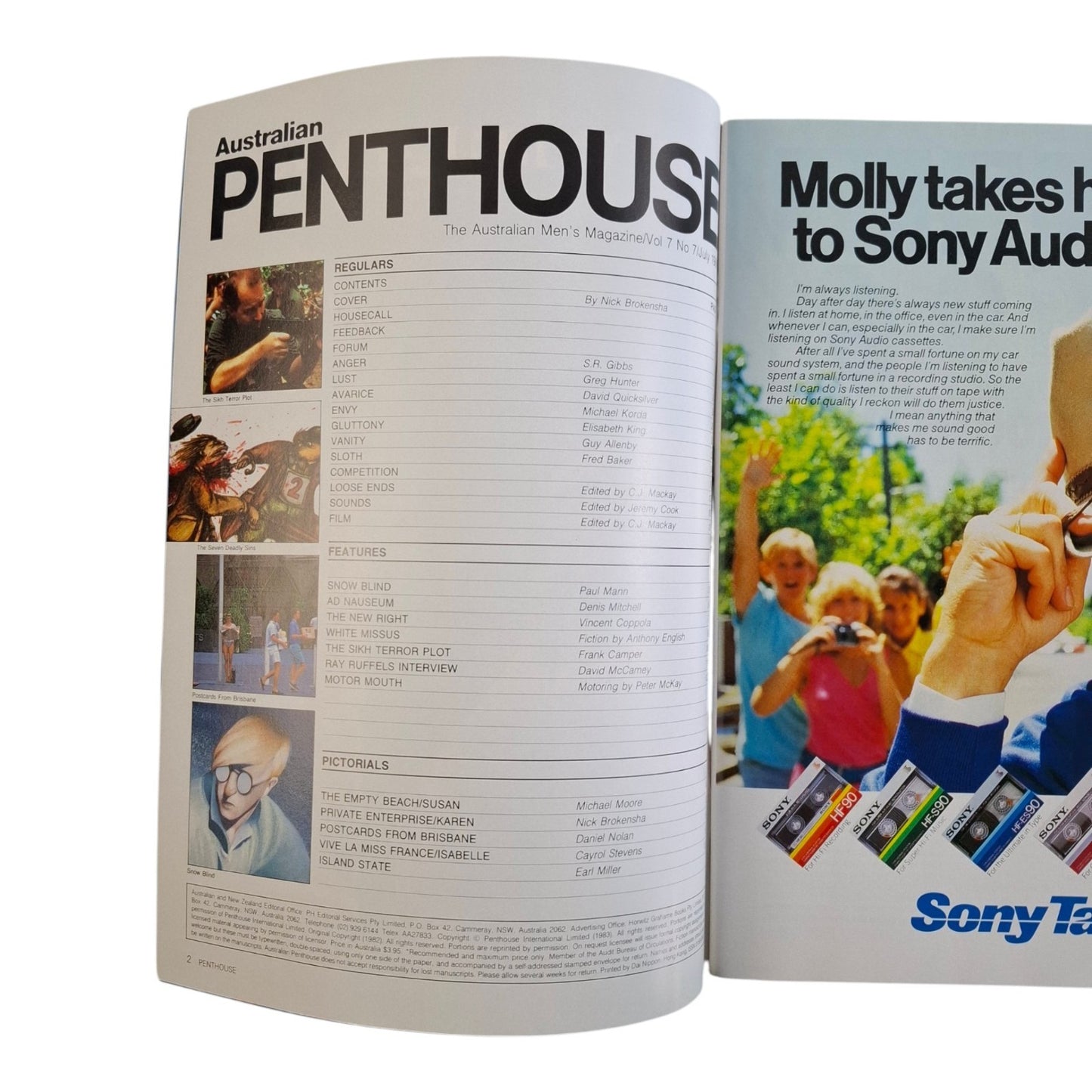 AUSTRALIAN PENTHOUSE Magazine July 1986 Karen Lyle / Susan