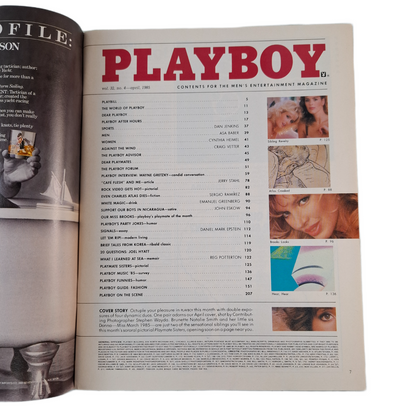 PLAYBOY MAGAZINE April 1985 Natalie & Donna Smith / Cindy Brooks