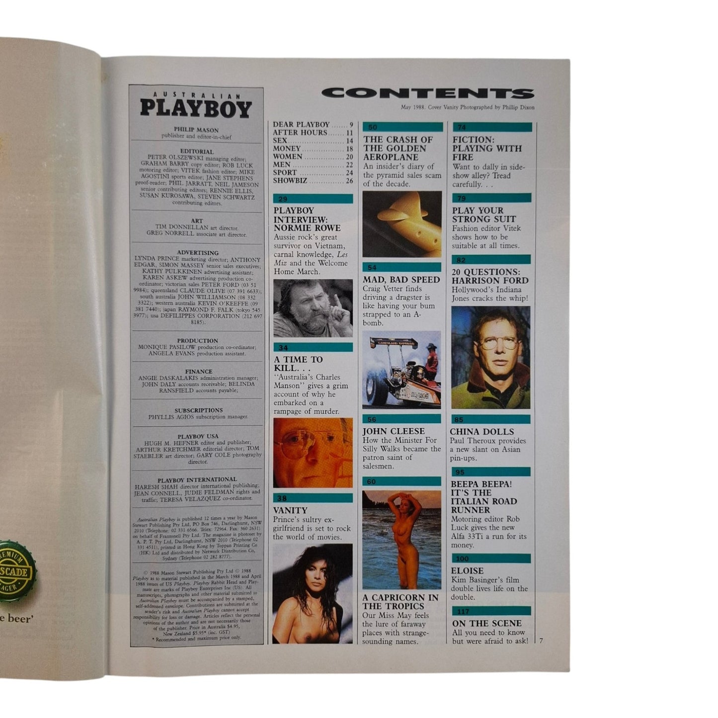 Australian Playboy Magazine May 1988 Vanity / Denise Matthews / Tanja Fiedler