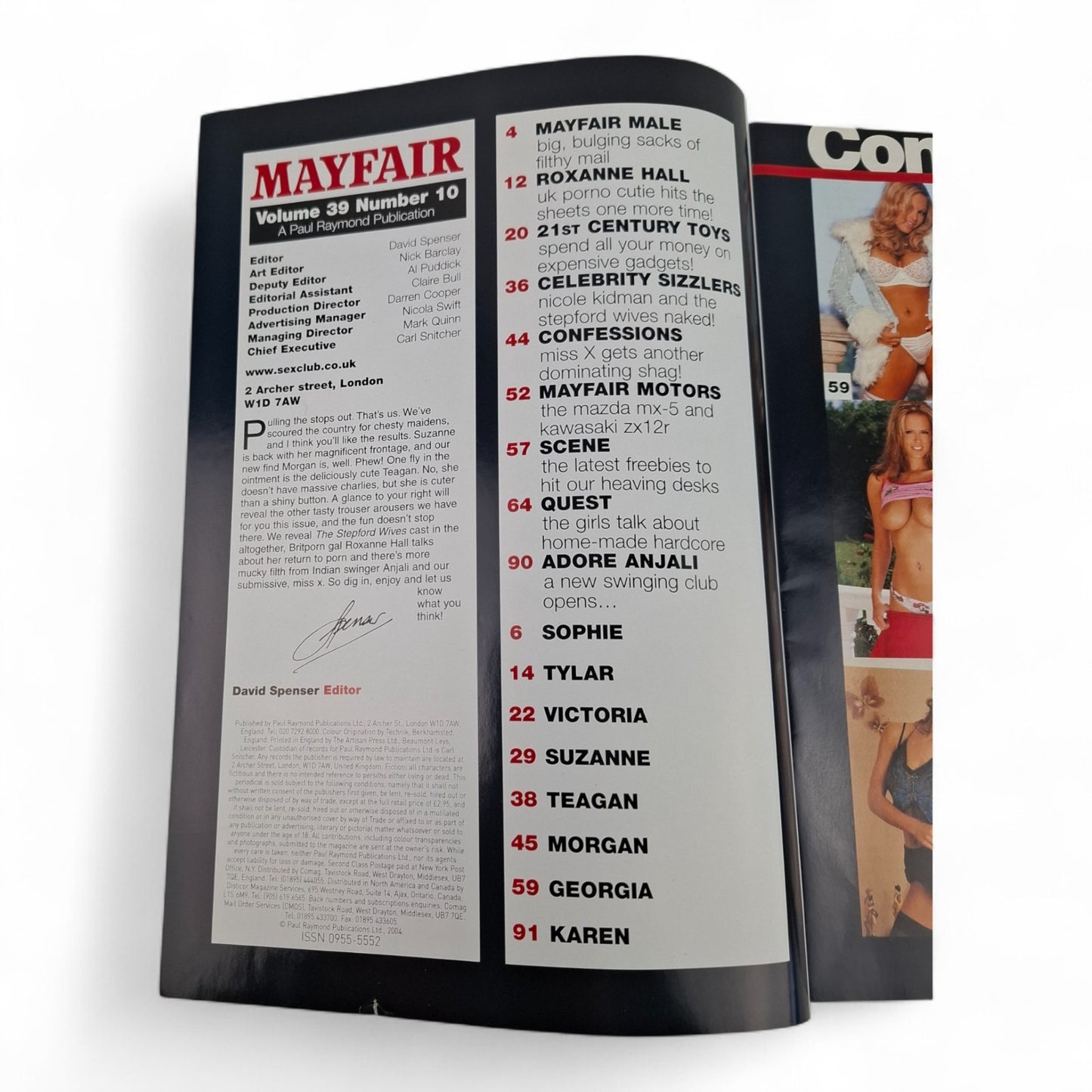 Mayfair Magazine Vol. 39 No. 10 2004 U.K Playboy ROXANNE HALL TEAGAN PRESLEY