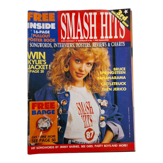 Smash Hits Australia Magazine Nov. 30, 1987 - Kylie Minogue, Bananarama