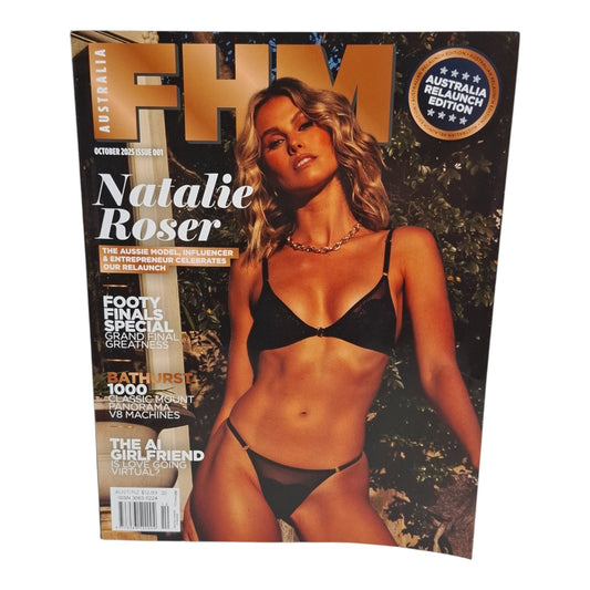 FHM For Him Magazine Australia Magazine October 2025 Natalie Roser Issue 1