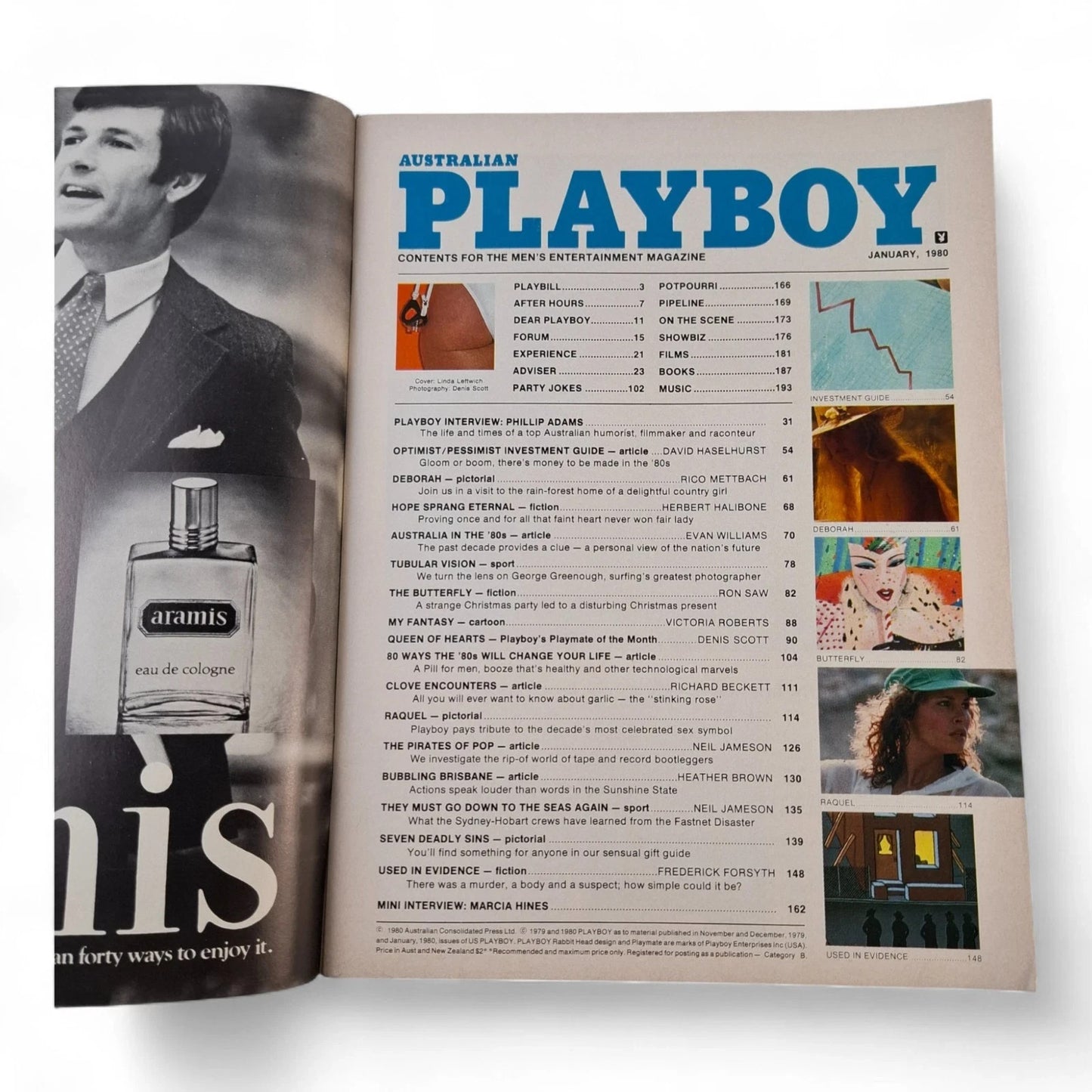 Australian Playboy January 1980 Linda Leftwich + Raquel Welch