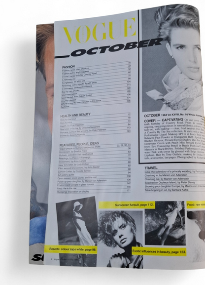 Vogue Australia Magazine October 1984