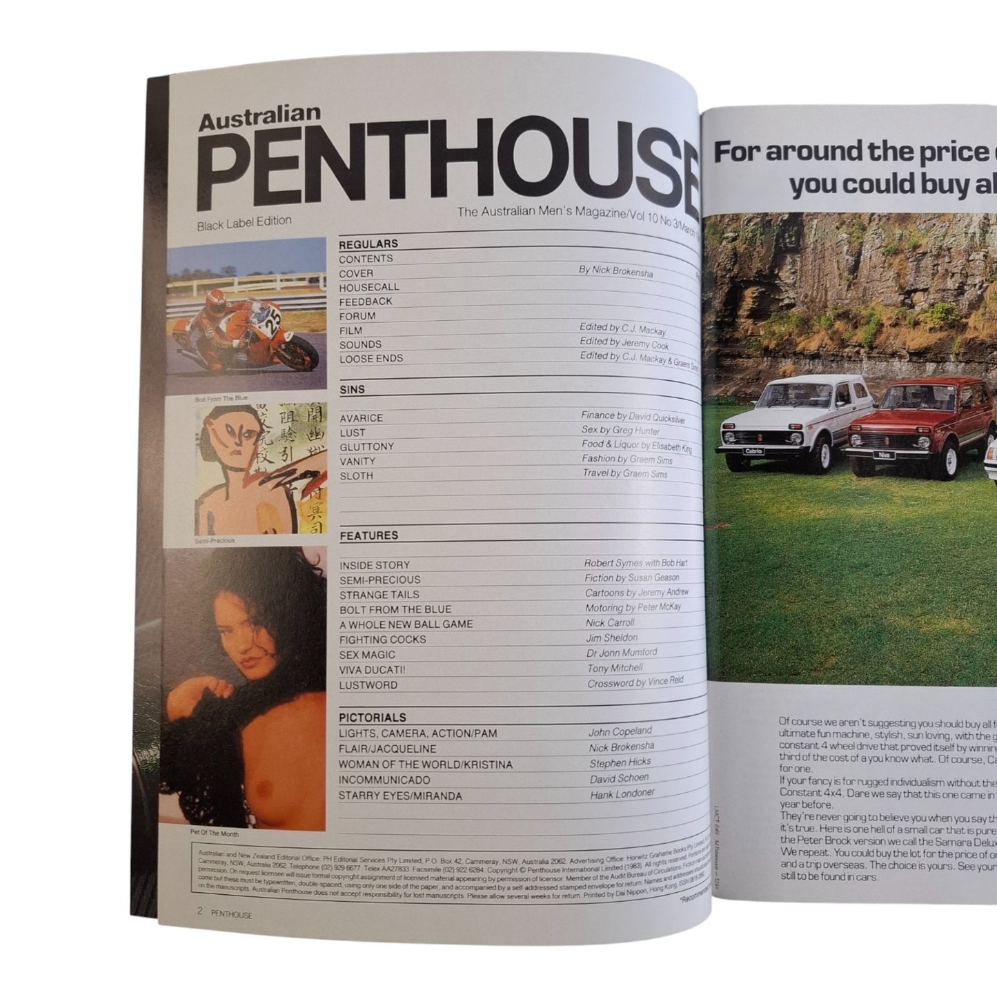 Australian Penthouse Magazine March 1989 Jacqueline Brisk