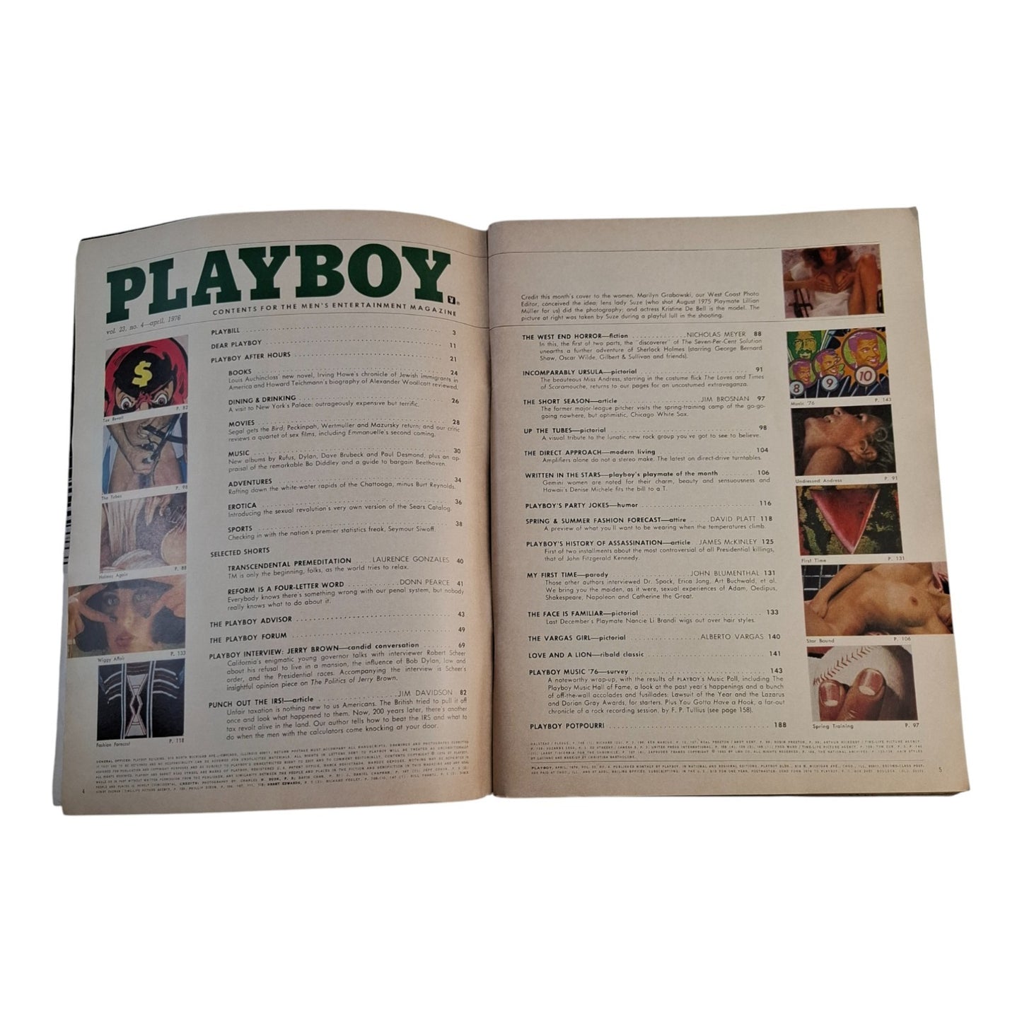 PLAYBOY MAGAZINE April 1976 Kristine De Bell / Denise Michele Complete