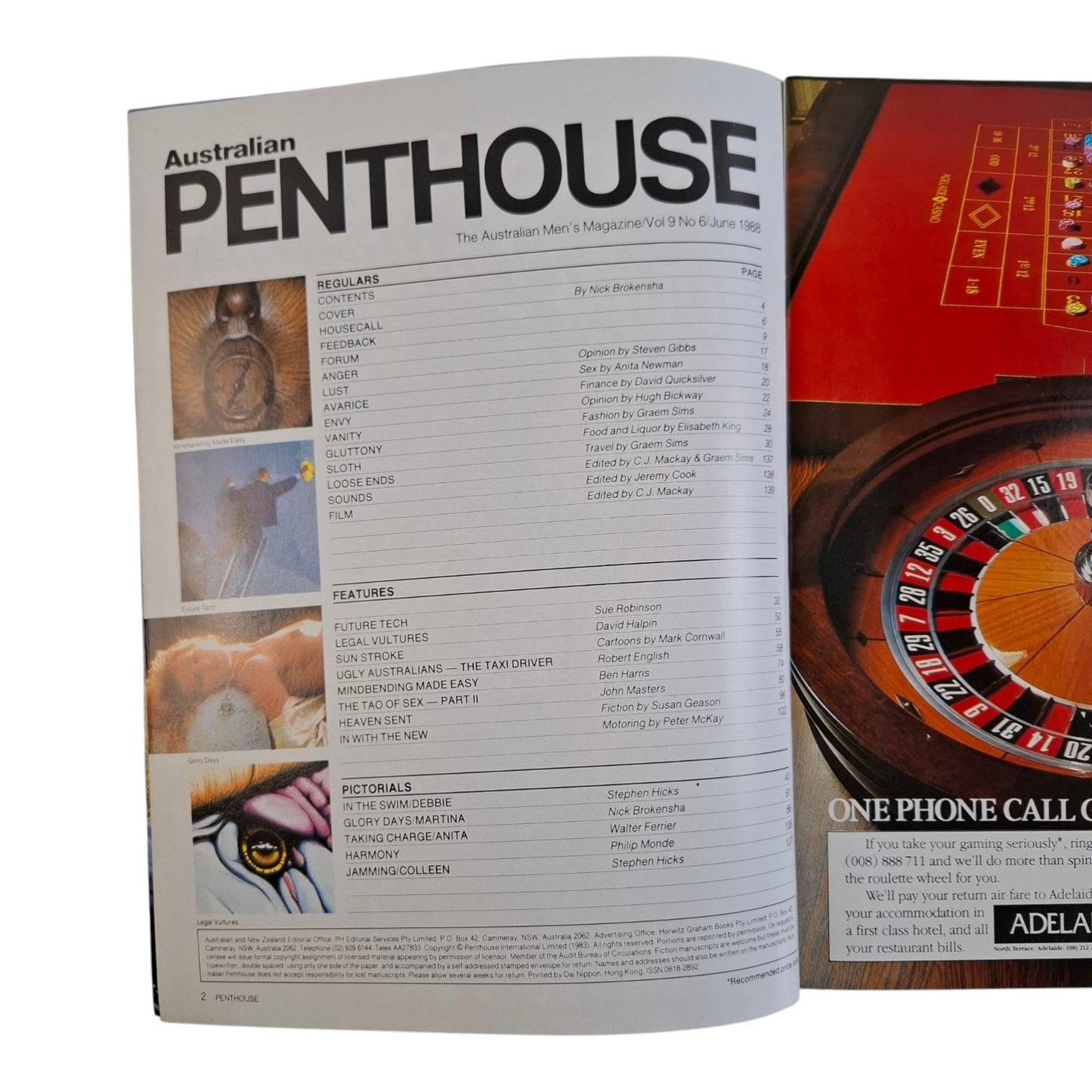 AUSTRALIAN PENTHOUSE Magazine June 1988 Martina Walter / Debbie Savo