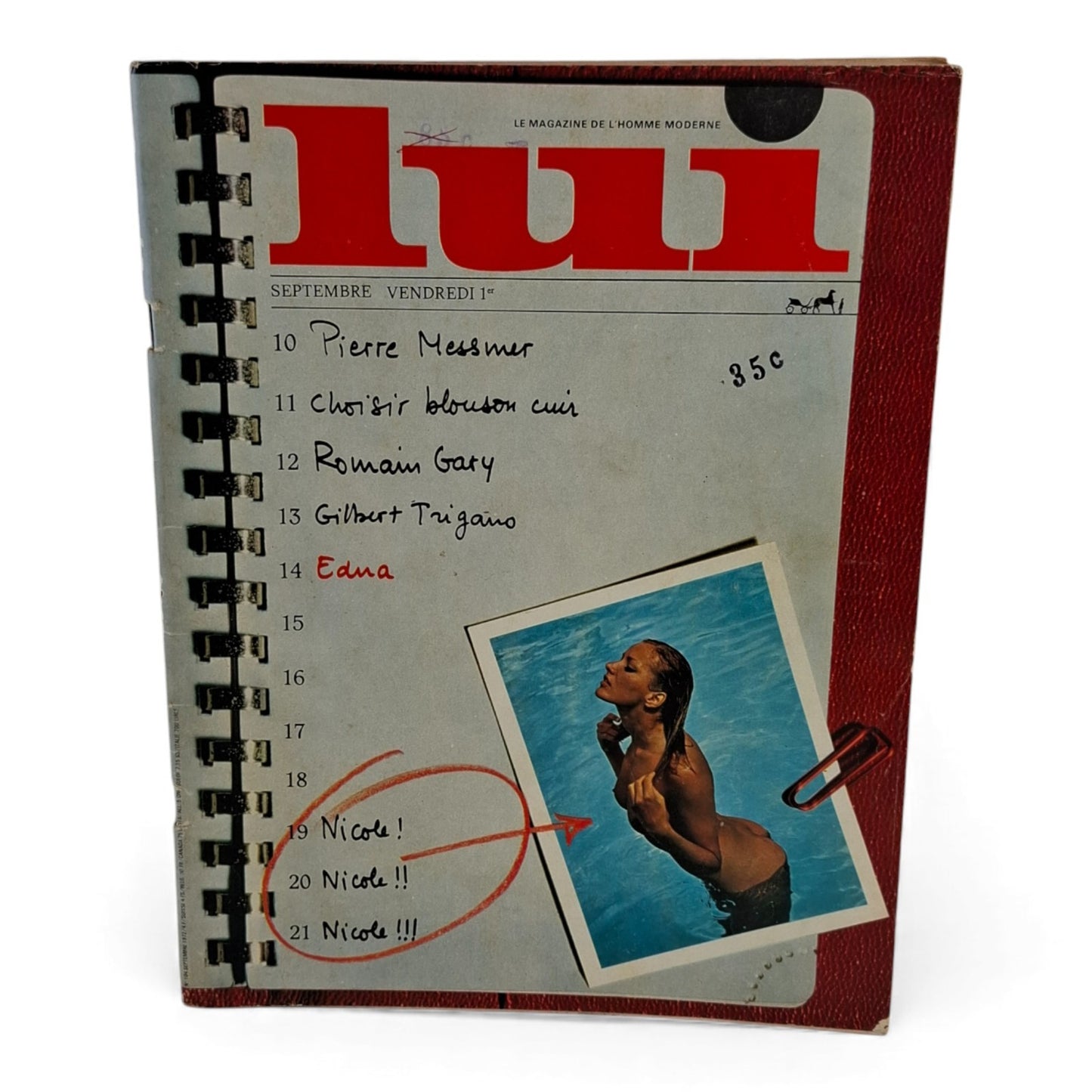 Lui French Magazine No. 104 September 1972 Edna