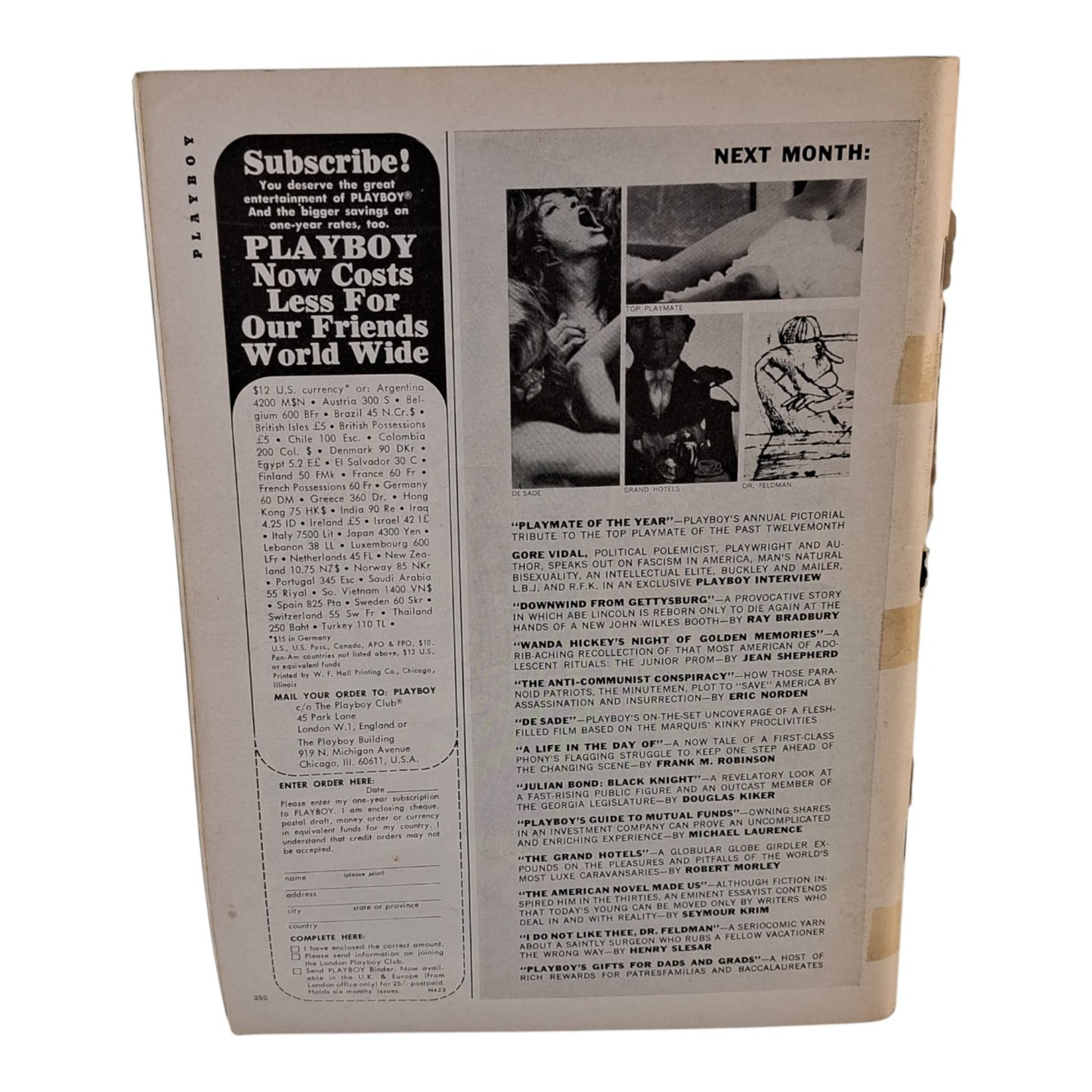 Playboy Magazine May 1969 Playmate Sally Sheffield - William F Buckley - Vargas