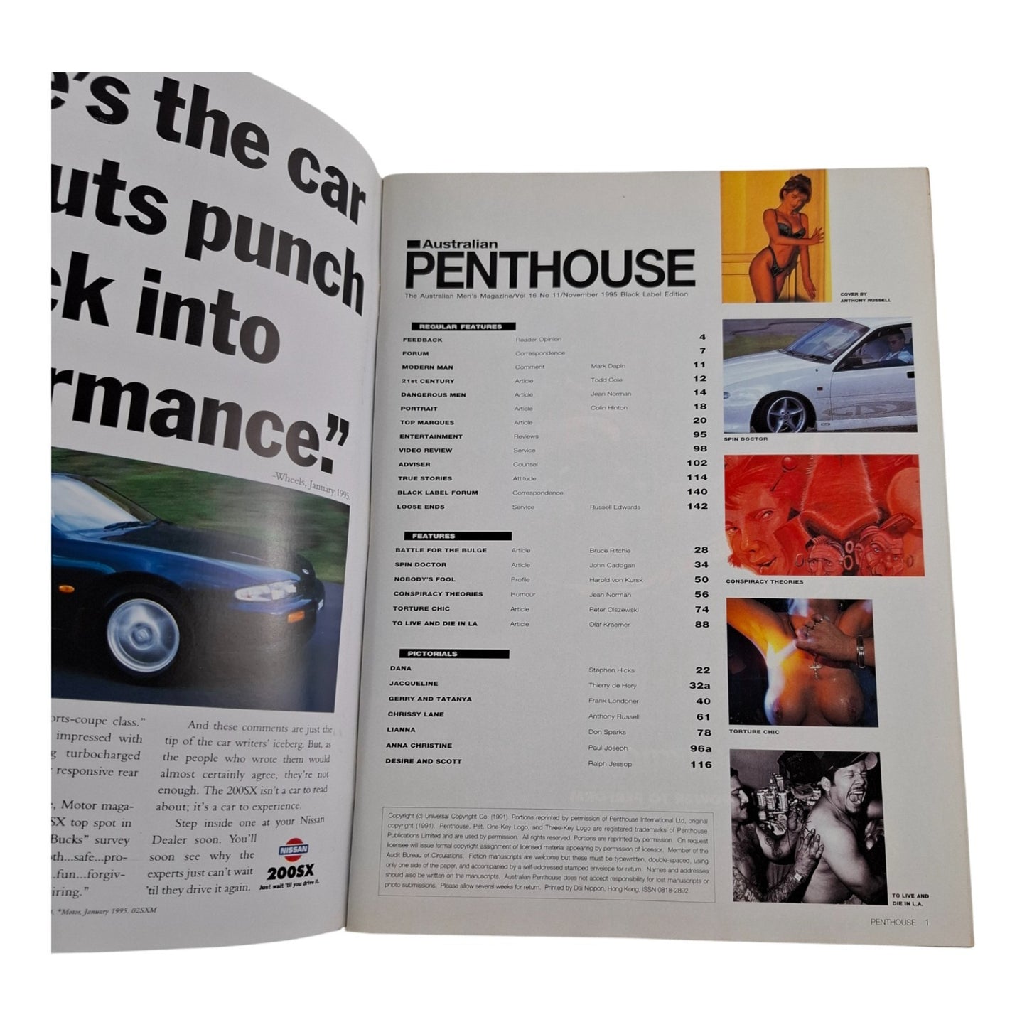 Australian Penthouse Magazine - Black Label November 1995 Chrissy Lane
