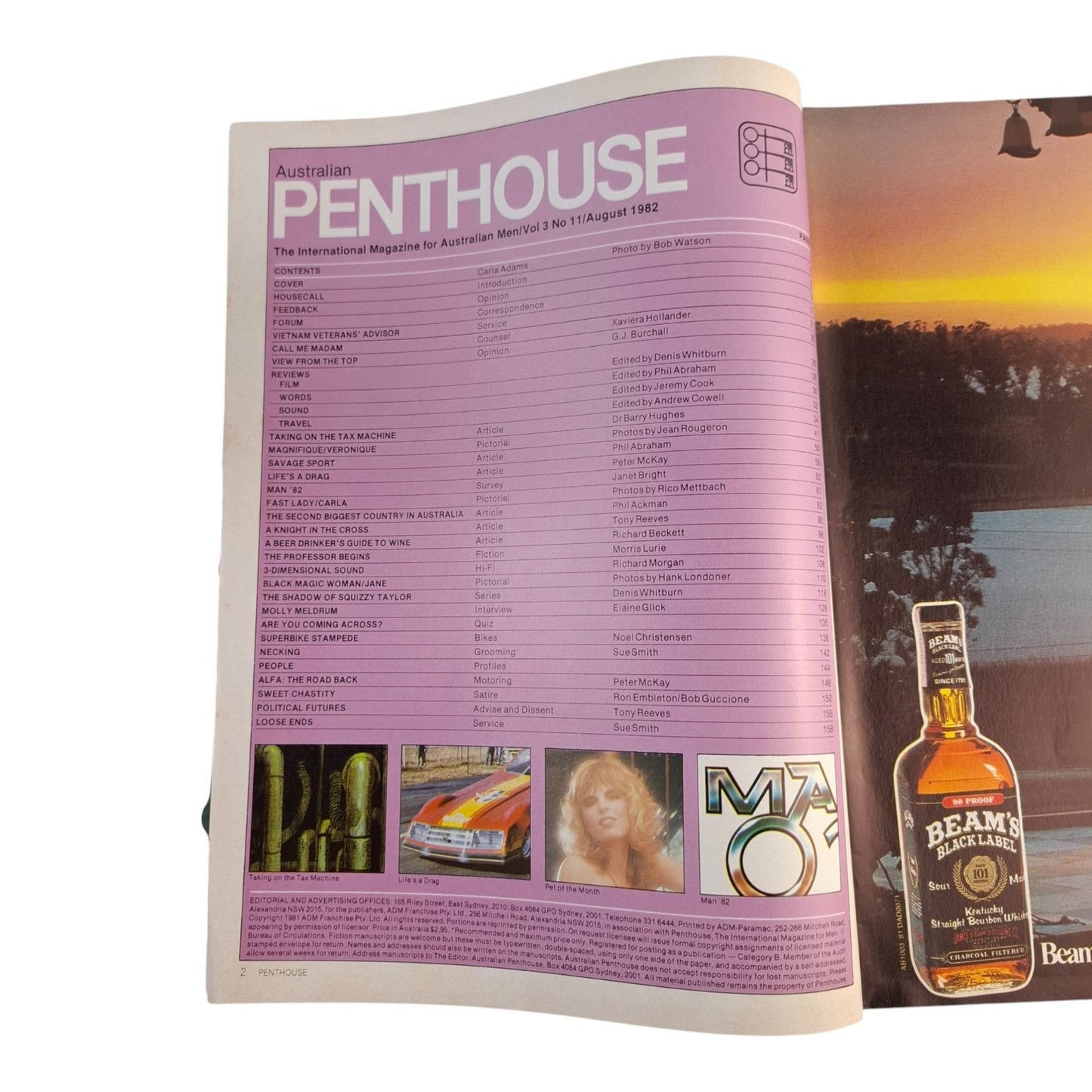 Australian Penthouse - August 1982 - Carla Adams, Jane Felber + Molly Meldrum