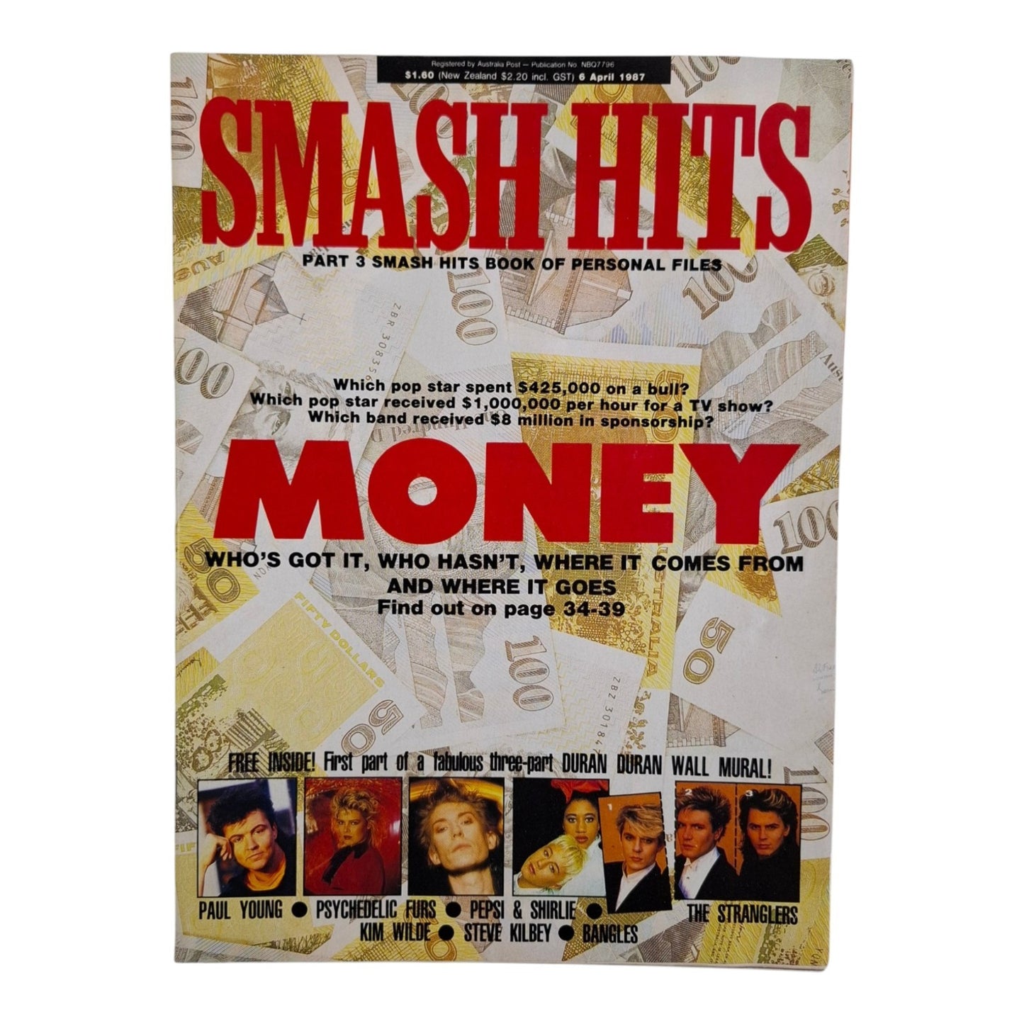 Smash Hits Magazine Australia April 1987 Kim Wilde / Paul Young