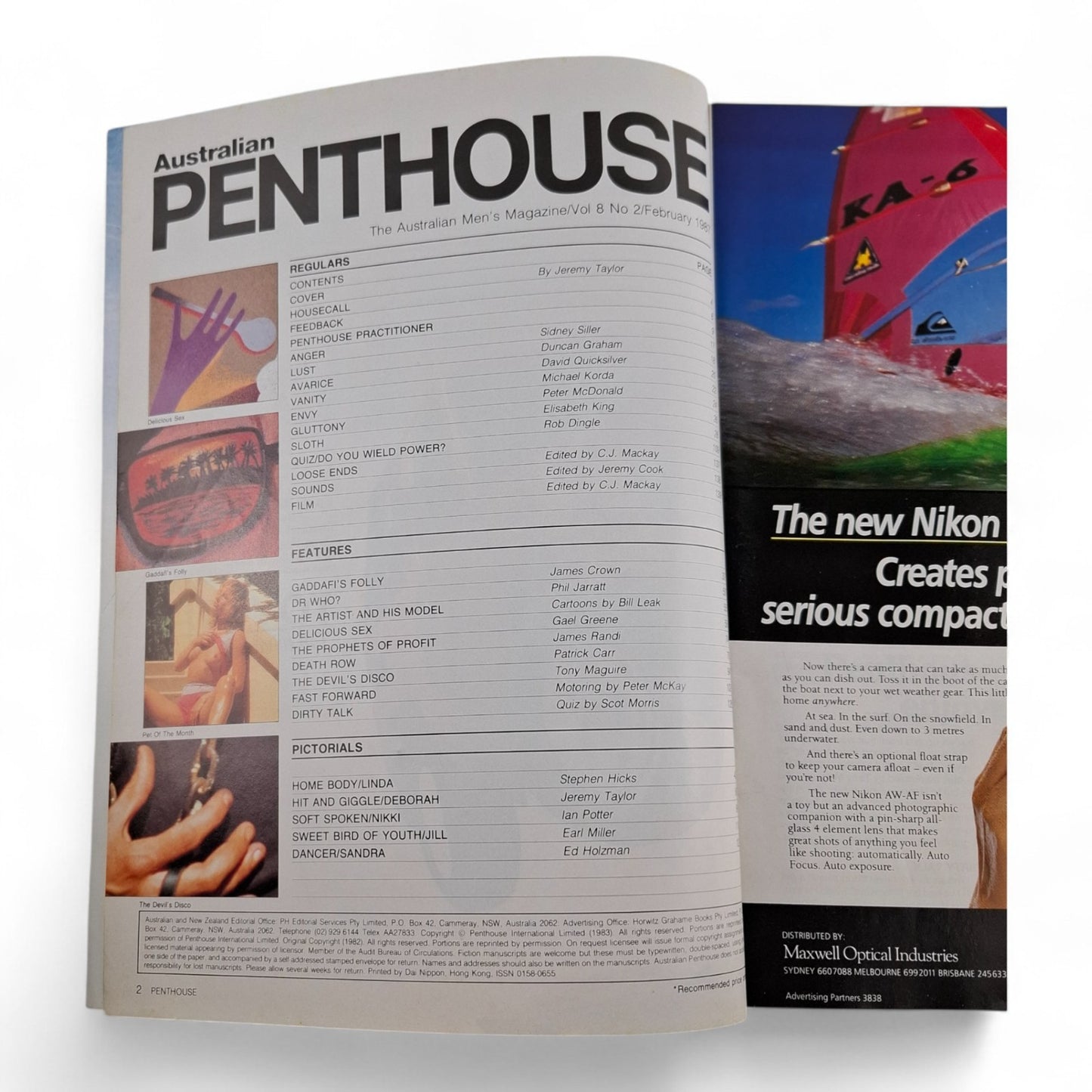 AUSTRALIAN PENTHOUSE February 1987 Vol. 8 No. 2 Men's Magazine Deborah Lee