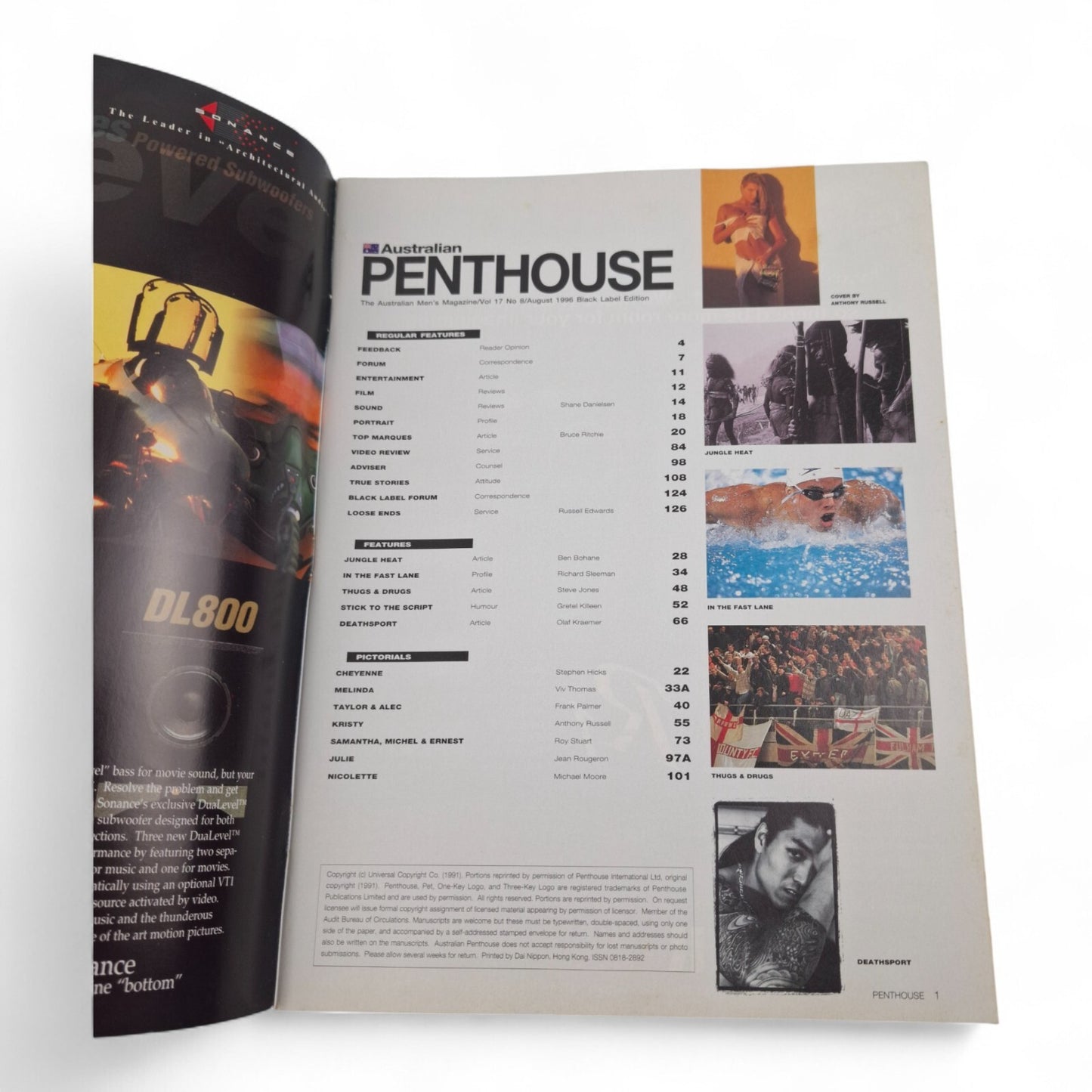 Australian Penthouse Magazine - Black Label August 1996 Complete Playboy