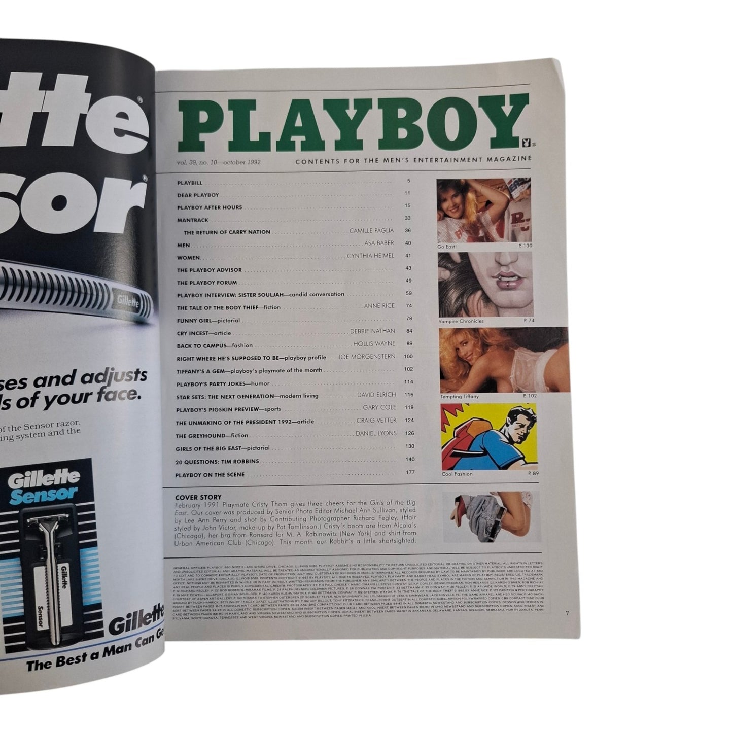 Playboy Magazine October 1992 Cristy Thom / Tiffany Marie Sloan
