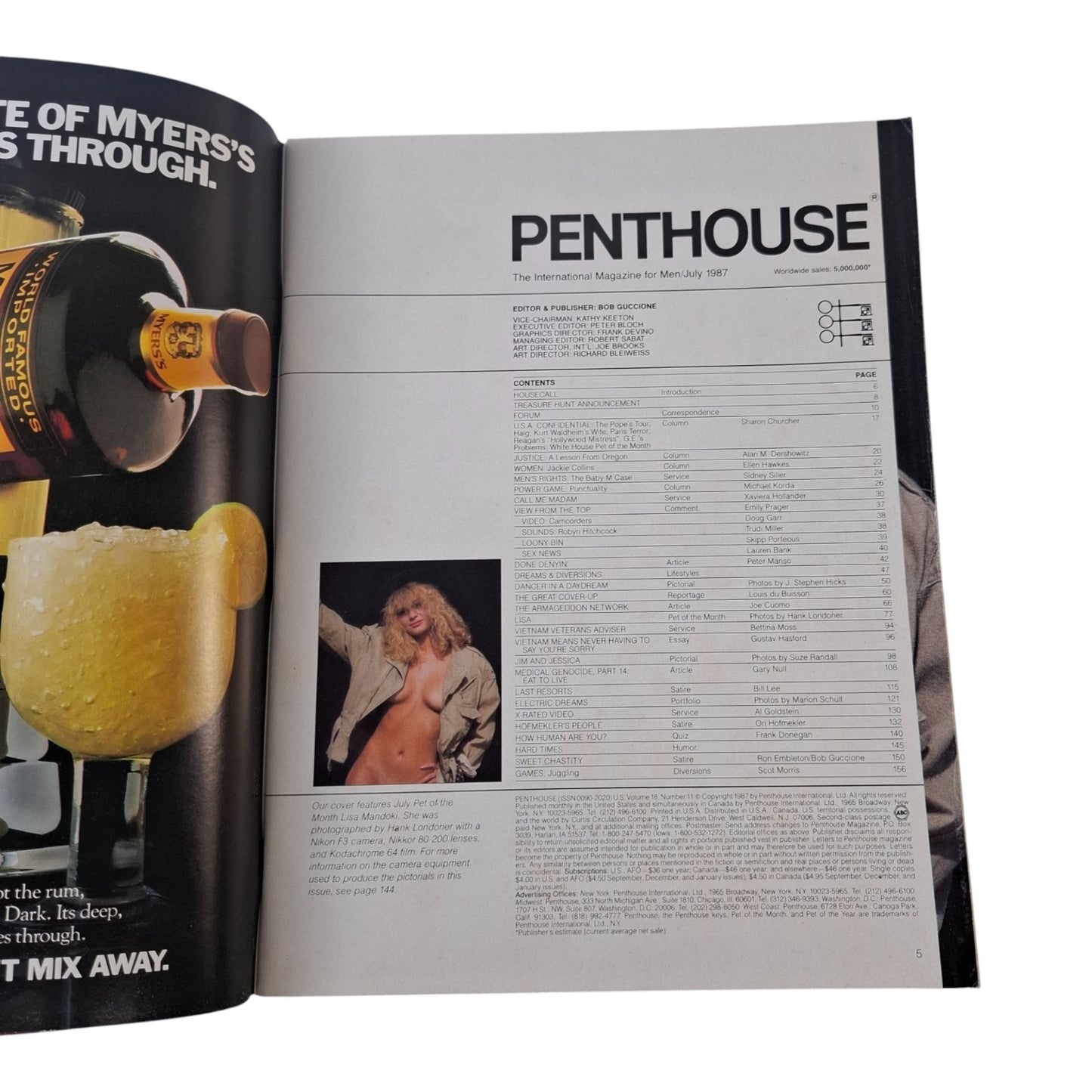 Penthouse Magazine July 1987 (USA-International) Pet Lisa Mandoki