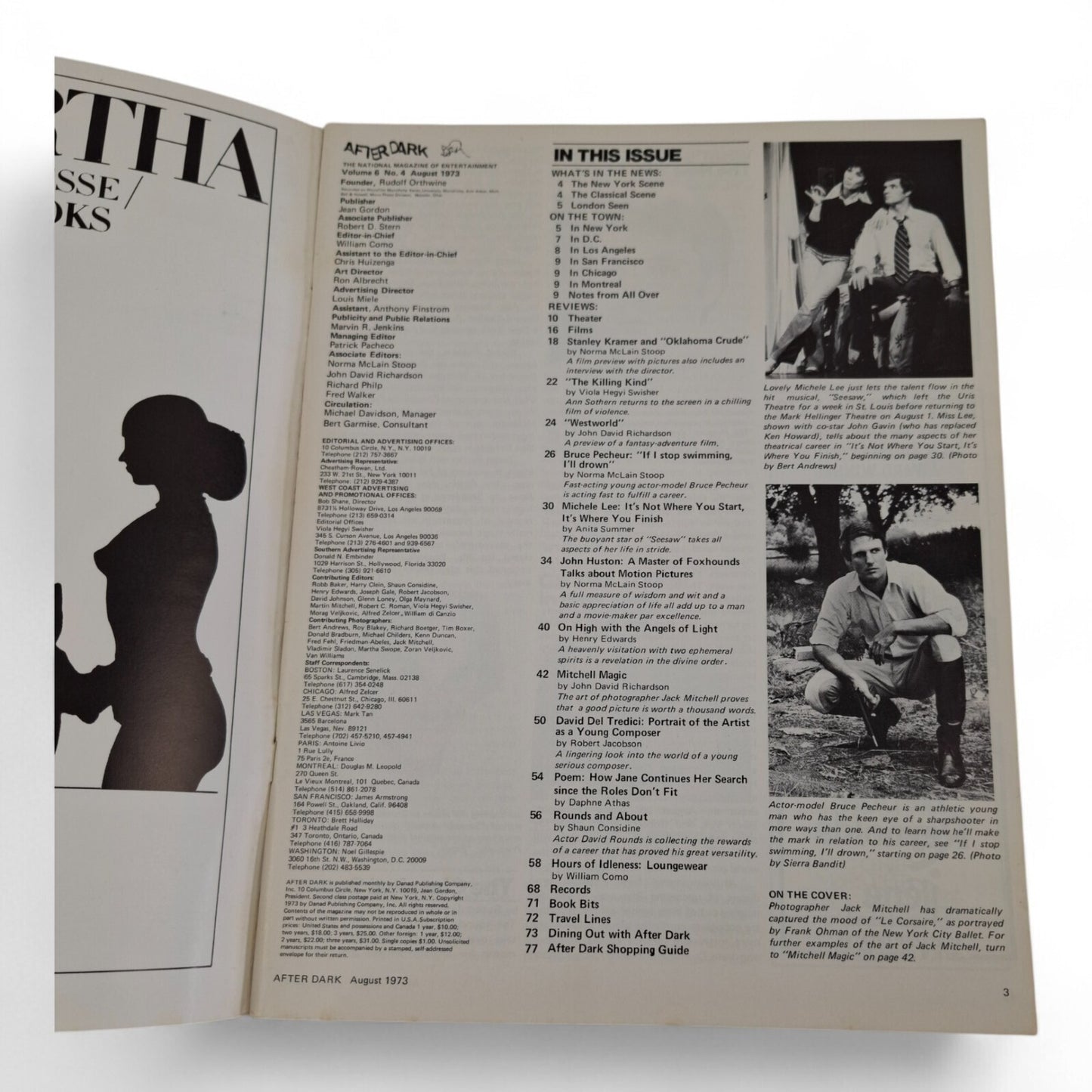AFTER DARK magazine August 1973 Men's Gay culture film theater photos