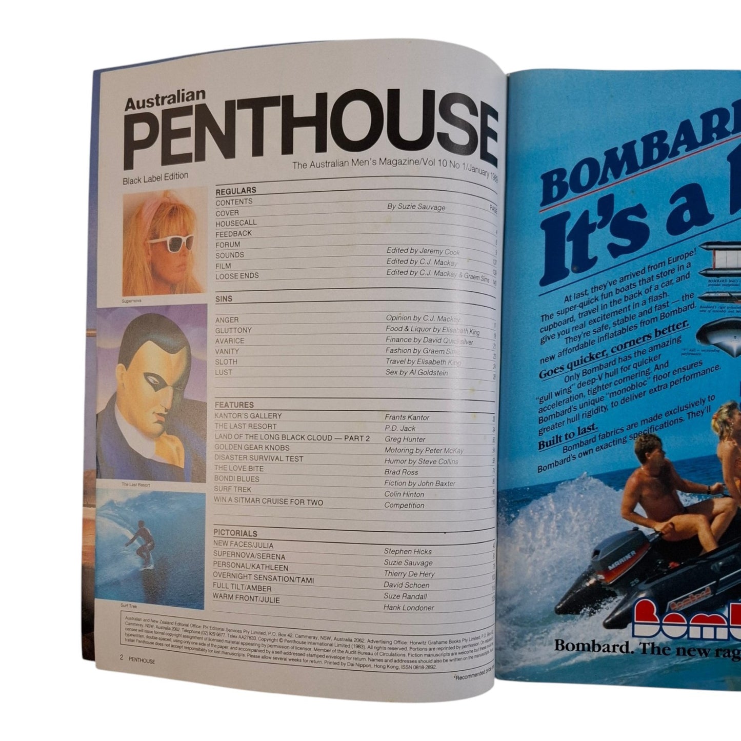Australian Penthouse Magazine January 1989 Serena Star / Julia Parton