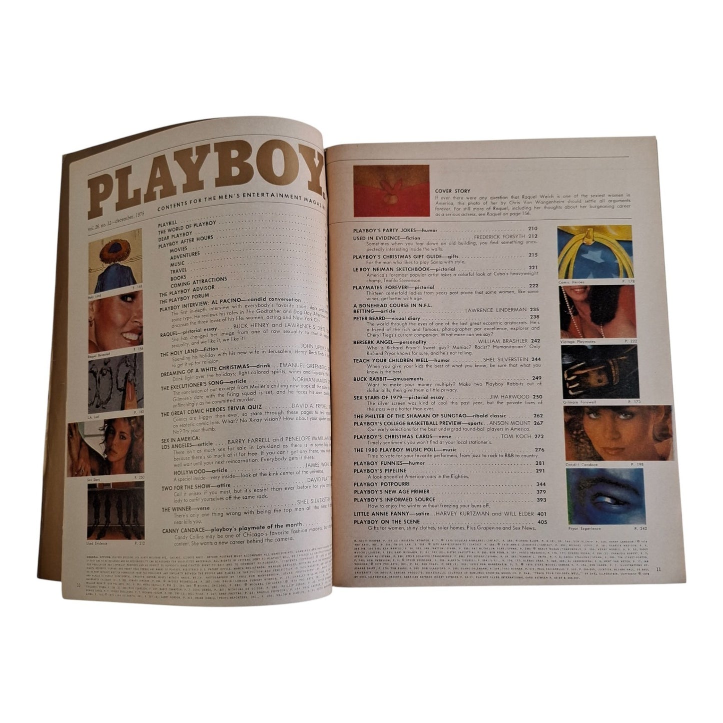 PLAYBOY Magazine December 1979  Raquel Welch / Candy Collins