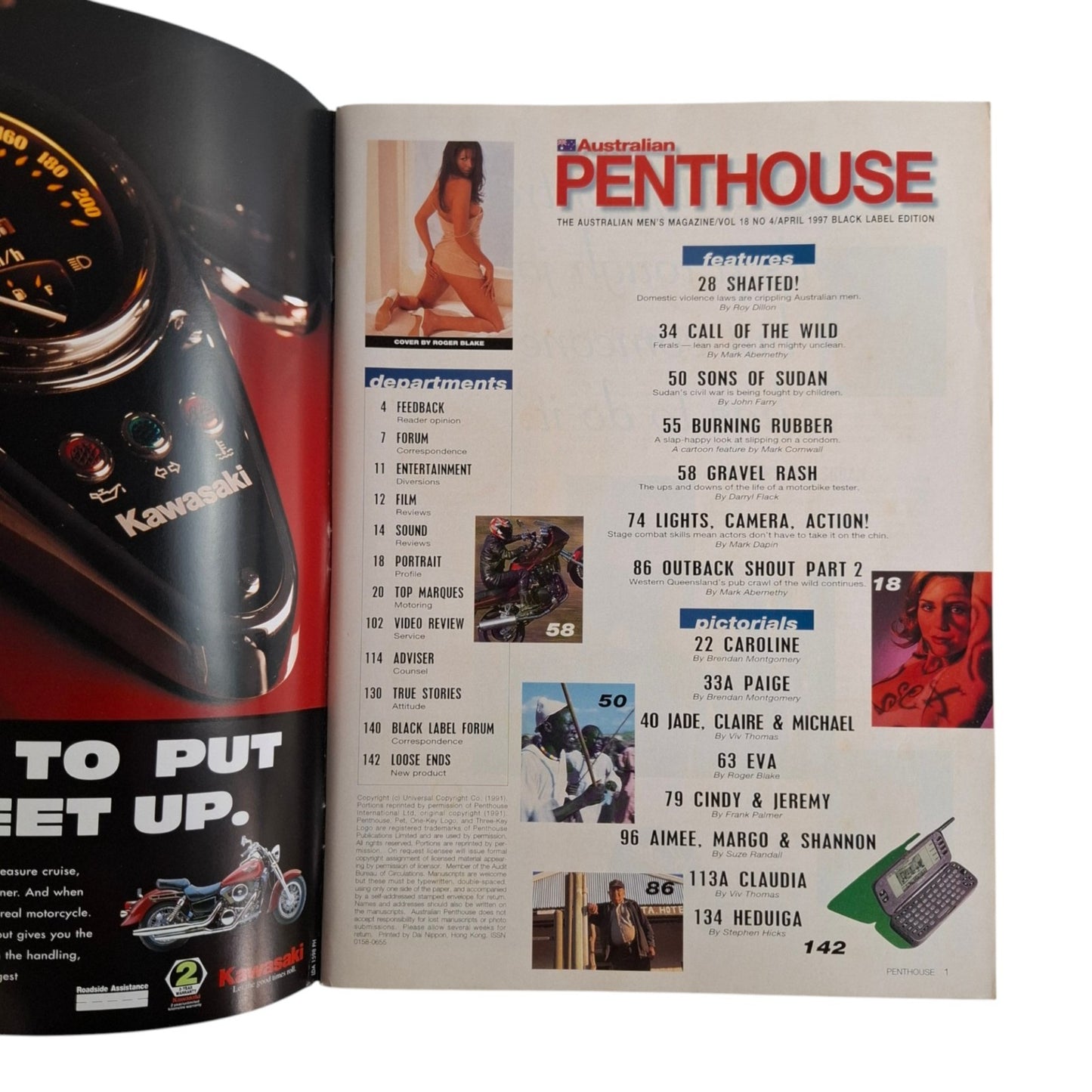 Australian Penthouse Magazine April 1997 Eva Duvall / Paige Grey