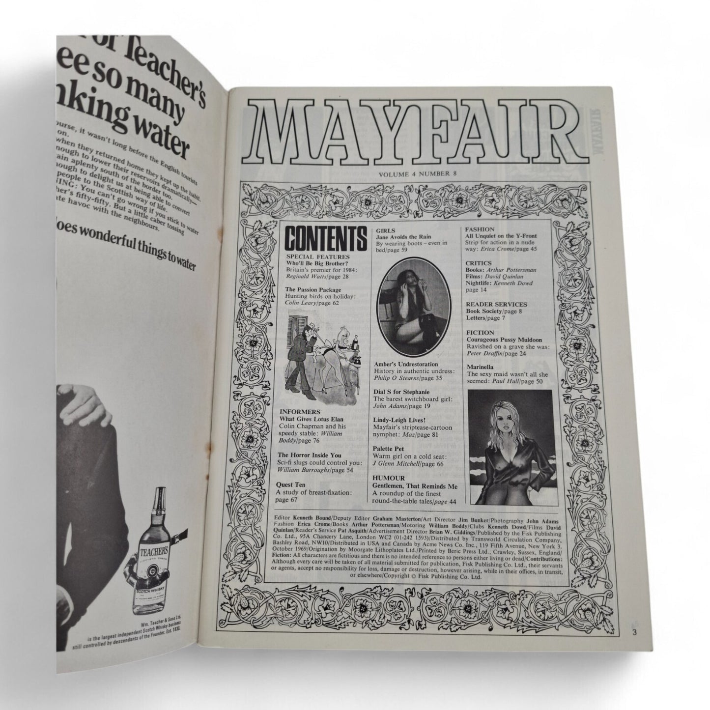 Vintage Mayfair Magazine Vol. 4 No. 8 August 1969 Playboy
