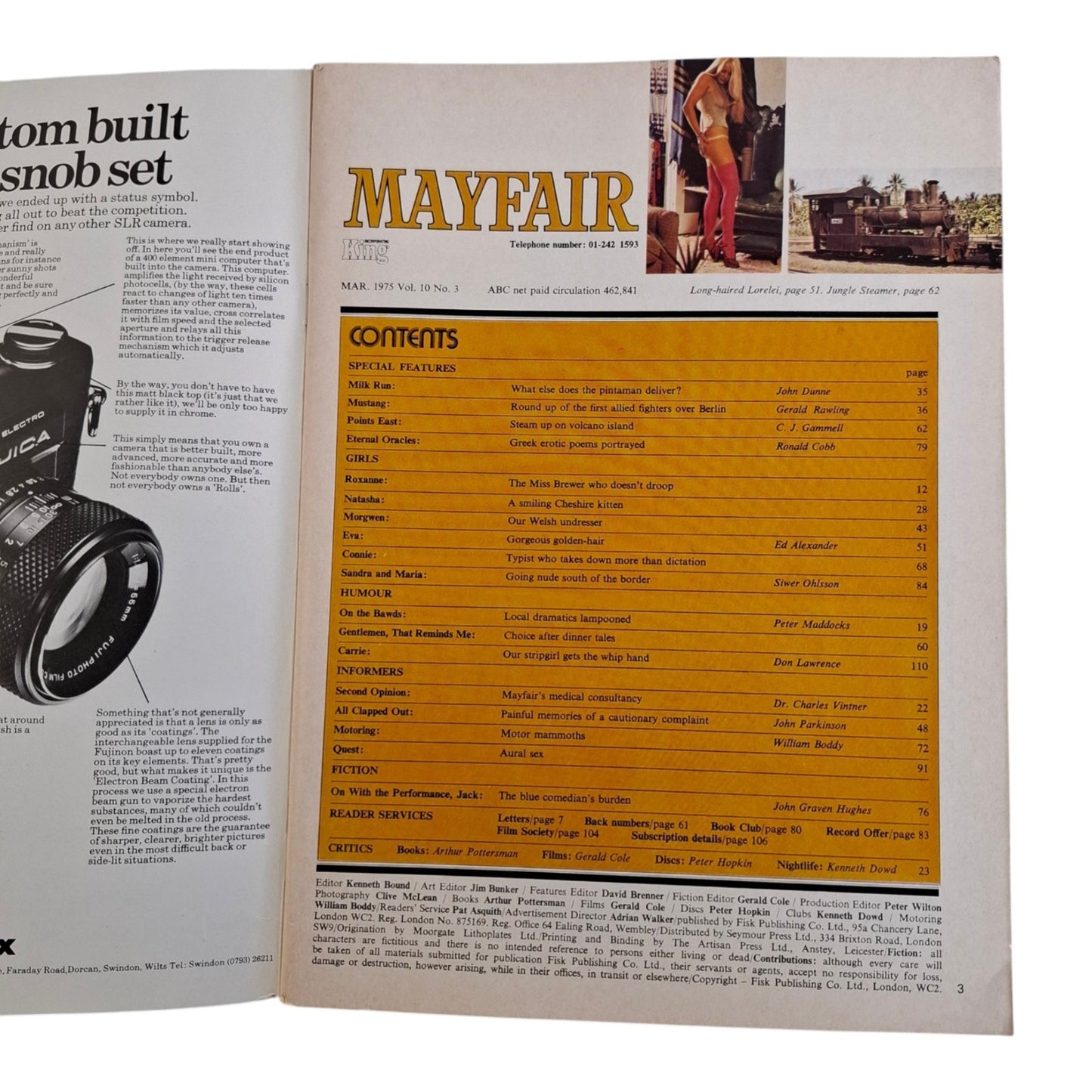 Mayfair Magazine Vol. 10 No. 3 March 1975  Eva Von Bork