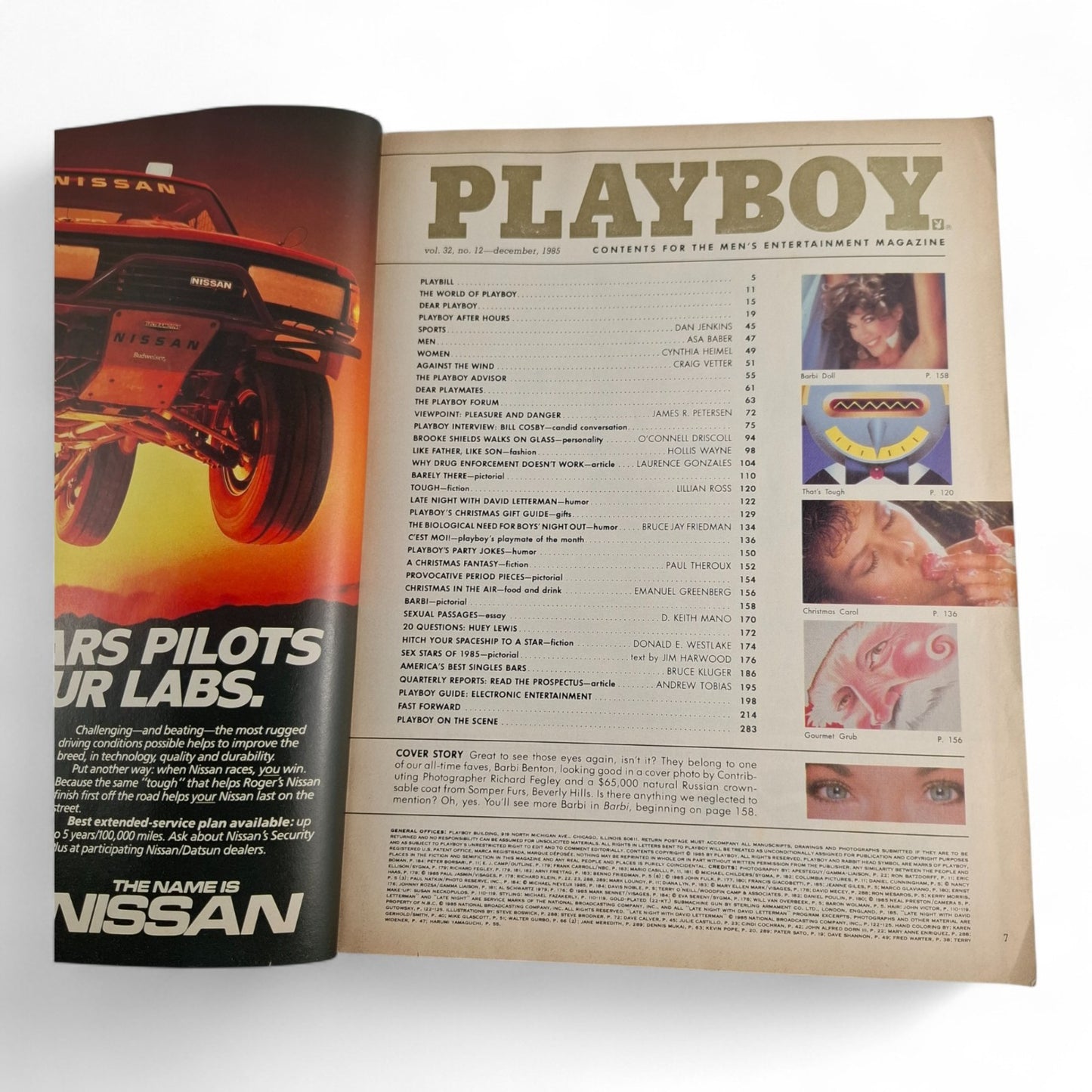 Playboy Magazine December 1985 Barbi Benton / Carol Ficatier